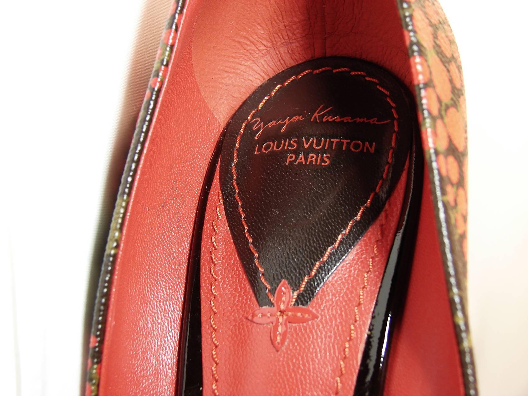 Women's Louis Vuitton Yayoi Kusama Pumpkin Dot Classic Pumps Heels Sz 38 Limited Editio