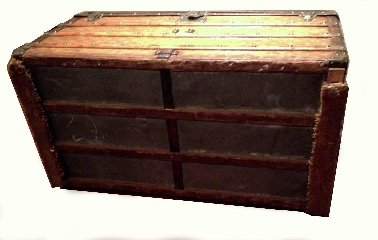 Louis Vuitton Monogram Haute Courier Large Steamer Trunk on Wheels 1900s 5