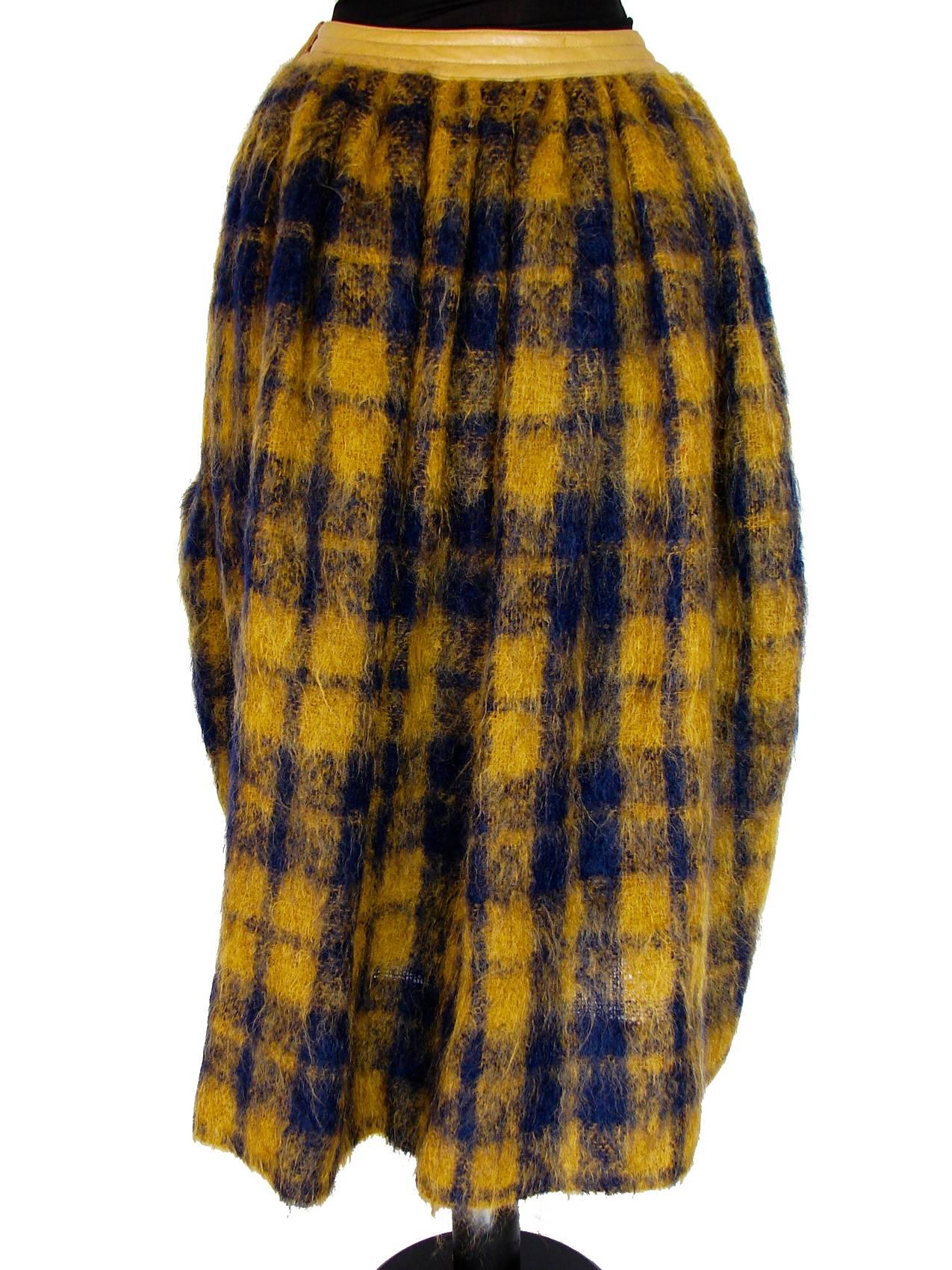 Bonnie Cashin for Sills Skirt Iconic Dog Leash Plaid Mohair Wool Vintage 60s M In Good Condition In Port Saint Lucie, FL
