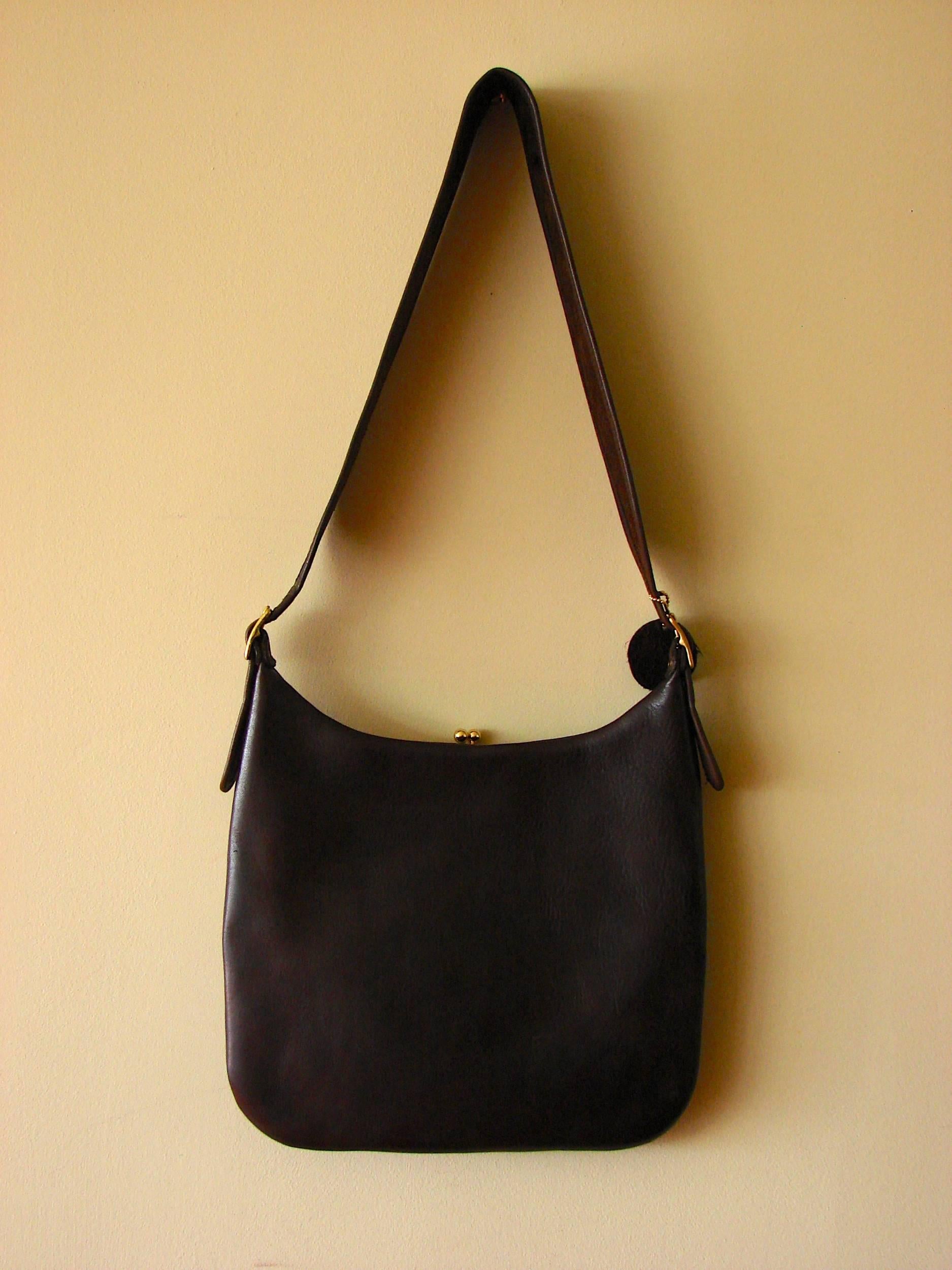 Bonnie Cashin Coach Leather Wide Mouth Bag with Rare Baseball Tag Deadstock 60s 2