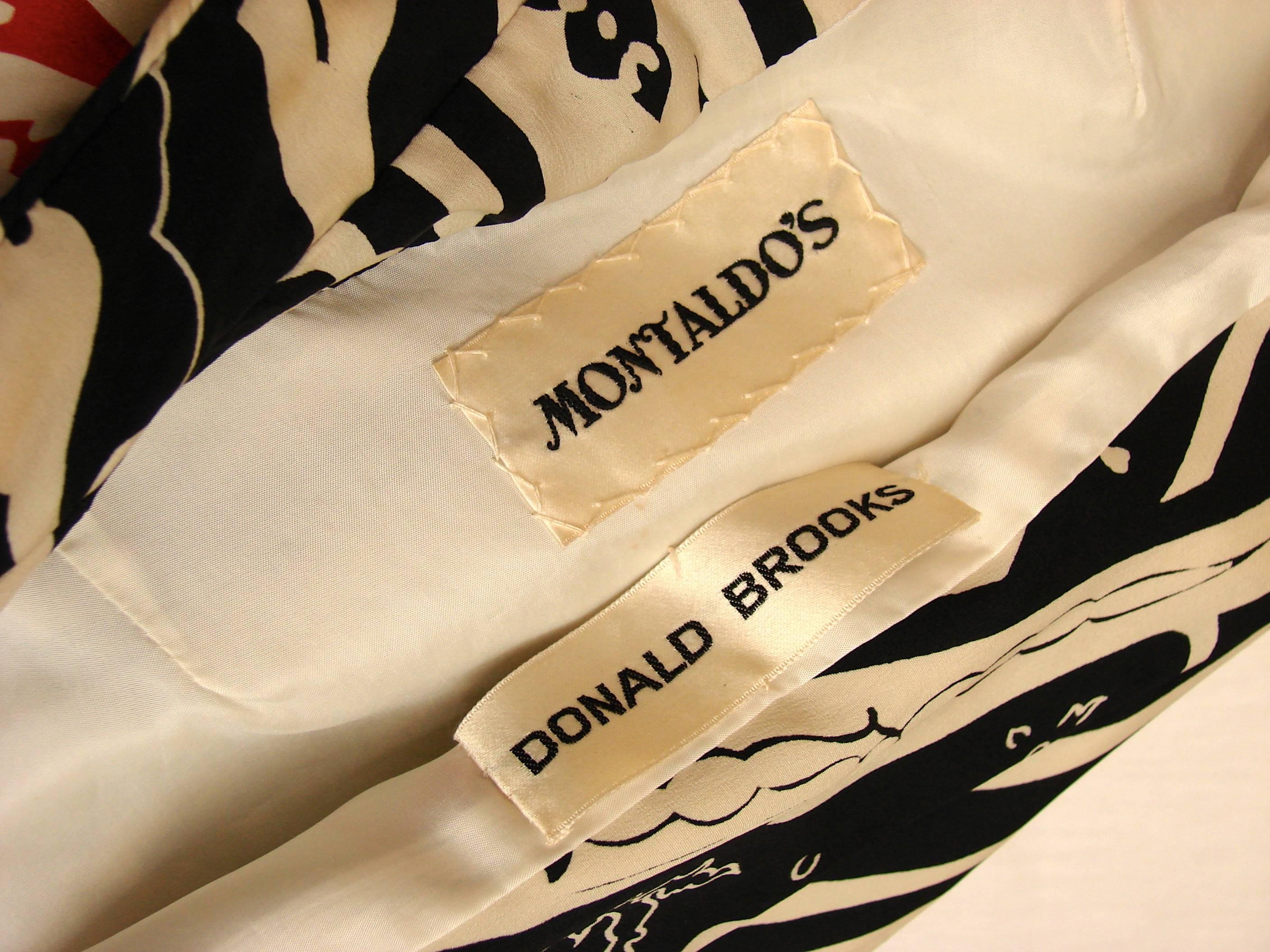 Donald Brooks Asian Influence Silk Dress & Jacket Ensemble Montaldo's 1960s S 3