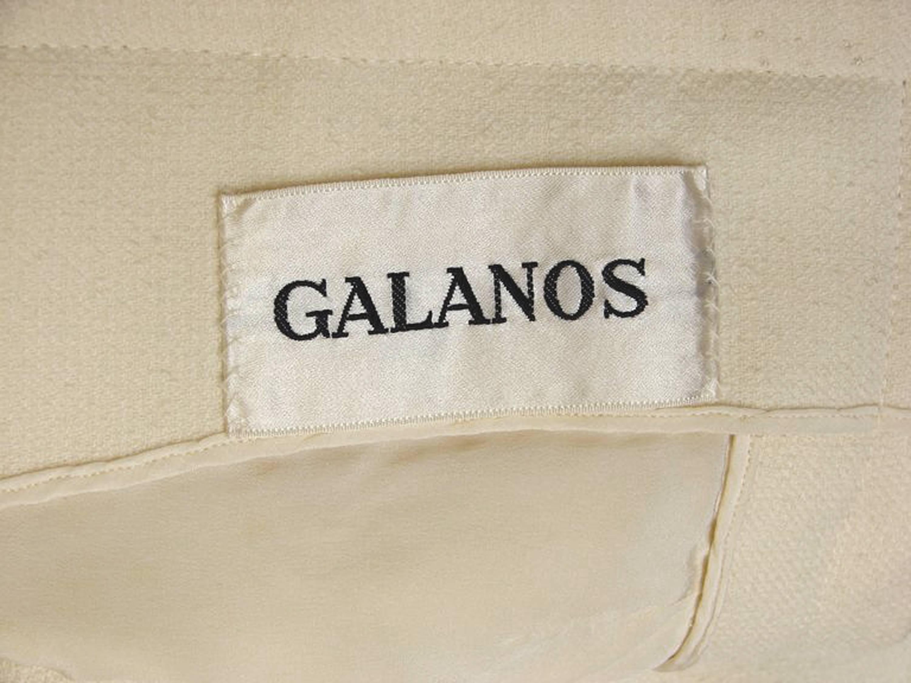 Ultra Rare Galanos Cream Wool Dress with Cropped Jacket Ensemble 2pc Set 60s S 4