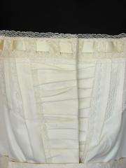Christian Dior White Cotton Corset Top with Silk Satin + Lace Trim Size S/M