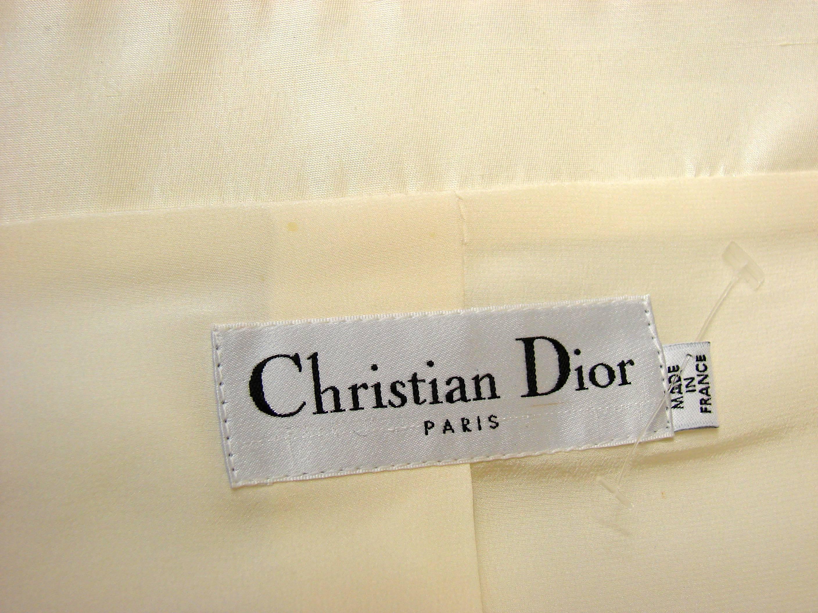 Christian Dior White Cotton Corset Top with Silk Satin + Lace Trim Size S/M  3