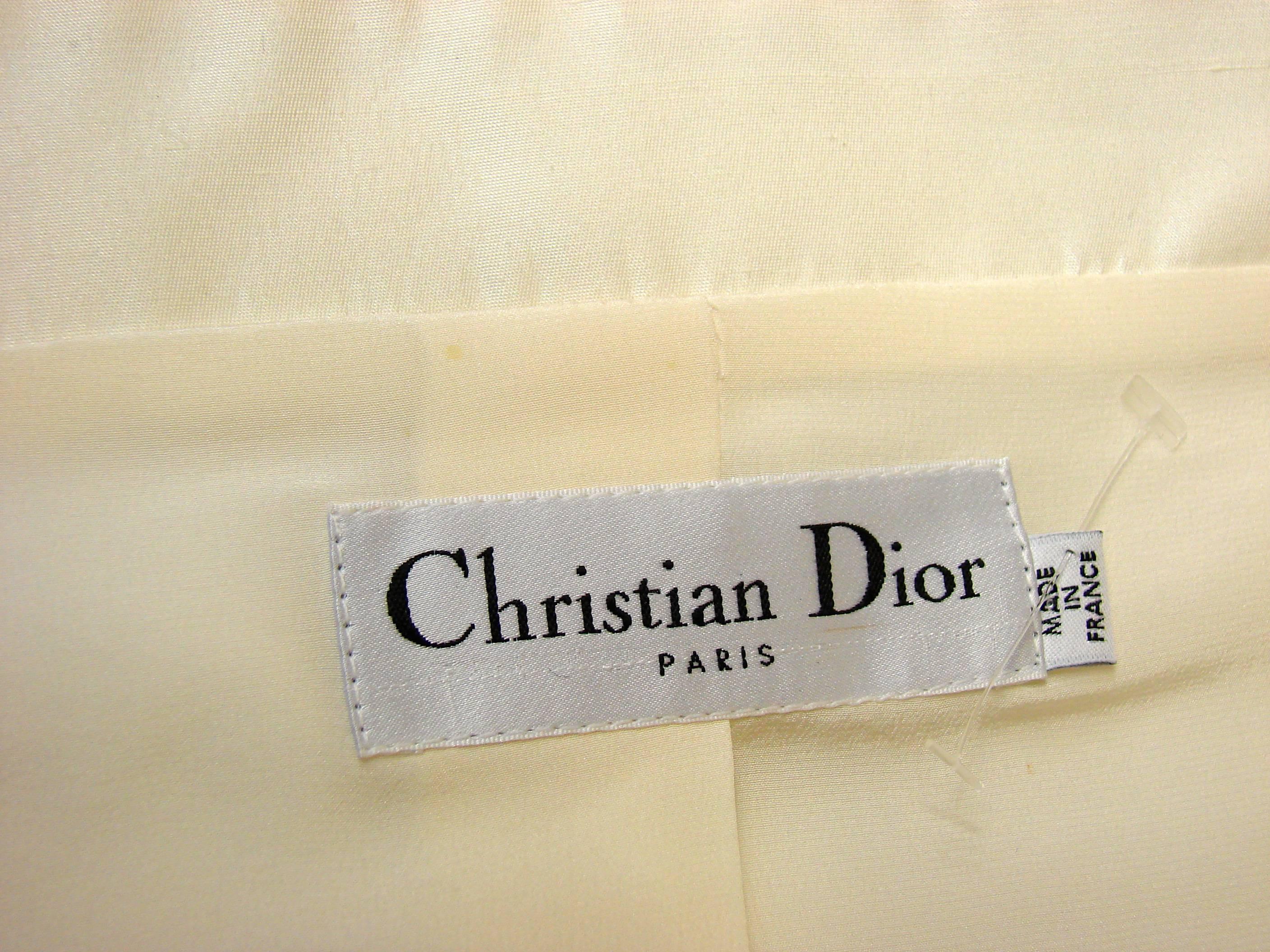 Christian Dior White Cotton Corset Top with Silk Satin + Lace Trim Size S/M 3