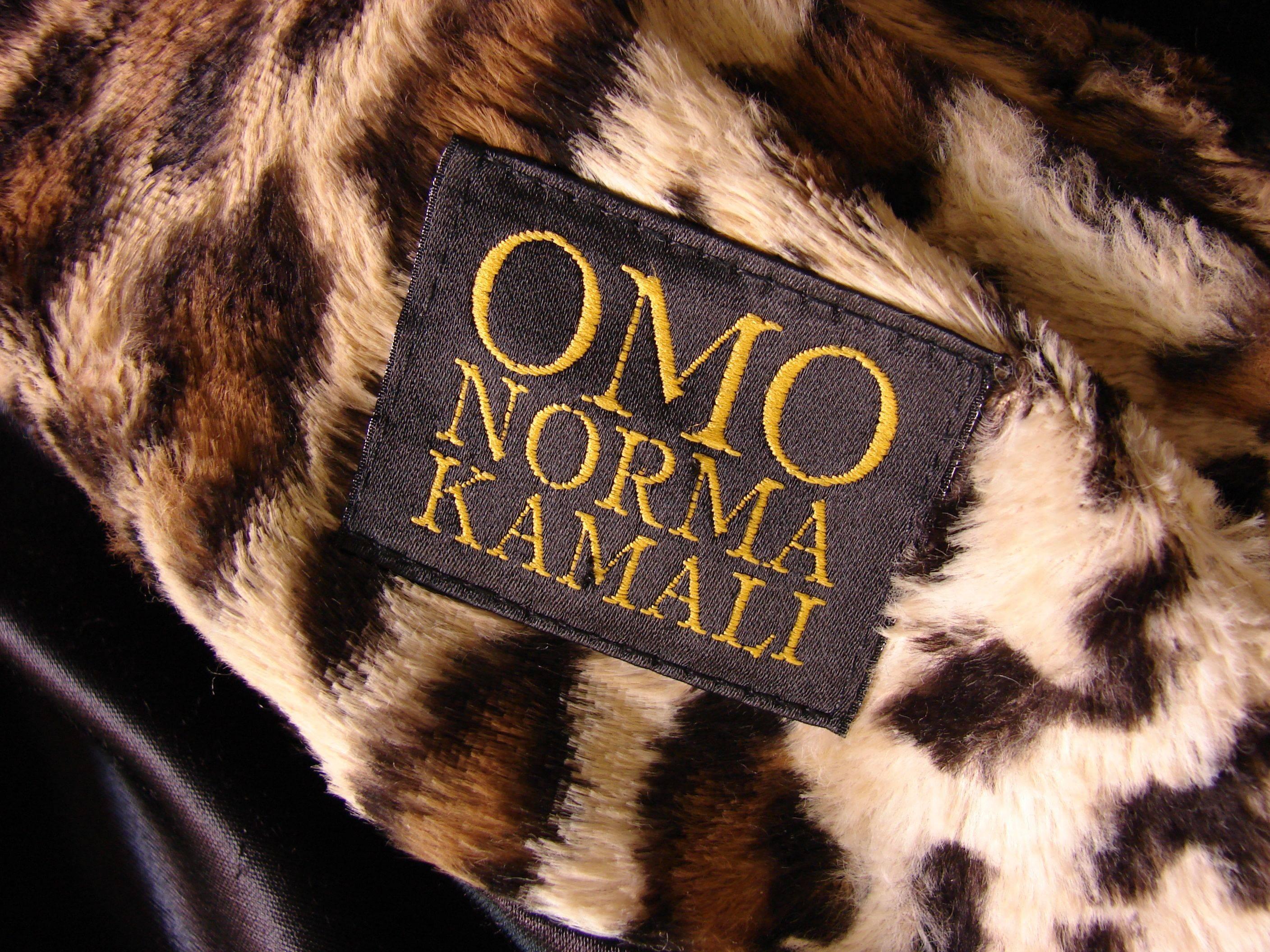 OMO Norma Kamali Fabulous Faux Leopard Coat with Huge Shawl Collar 1980s Sz S 4