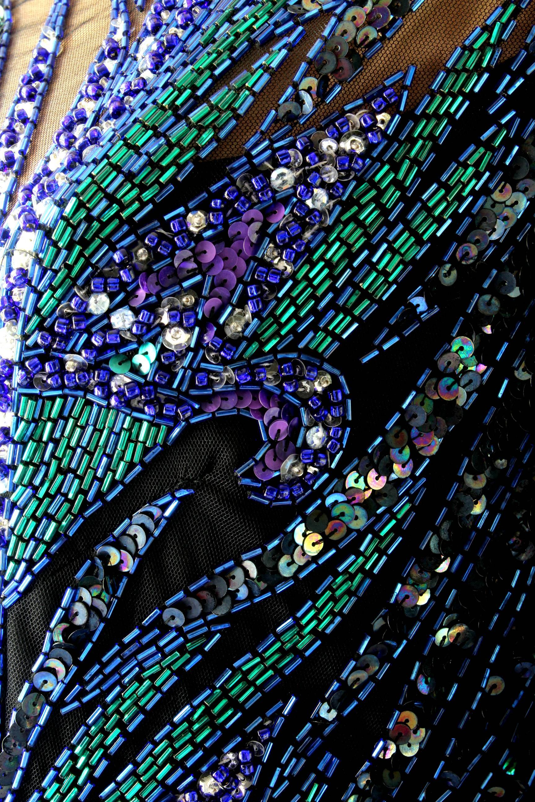 Exquisite Bob Mackie Boutique Fully Beaded Evening Gown Early 80s Size 14  3