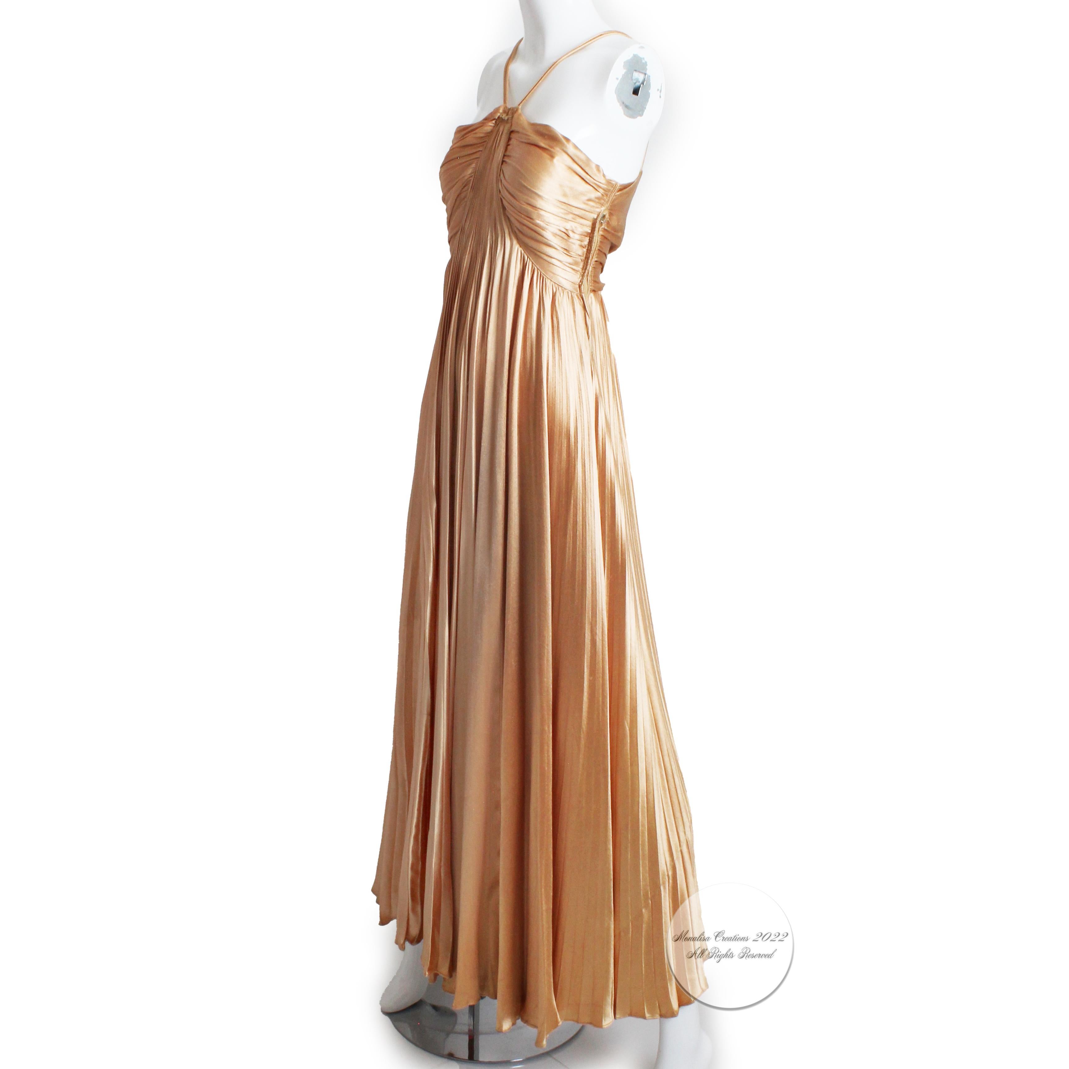 bronze pleated dress