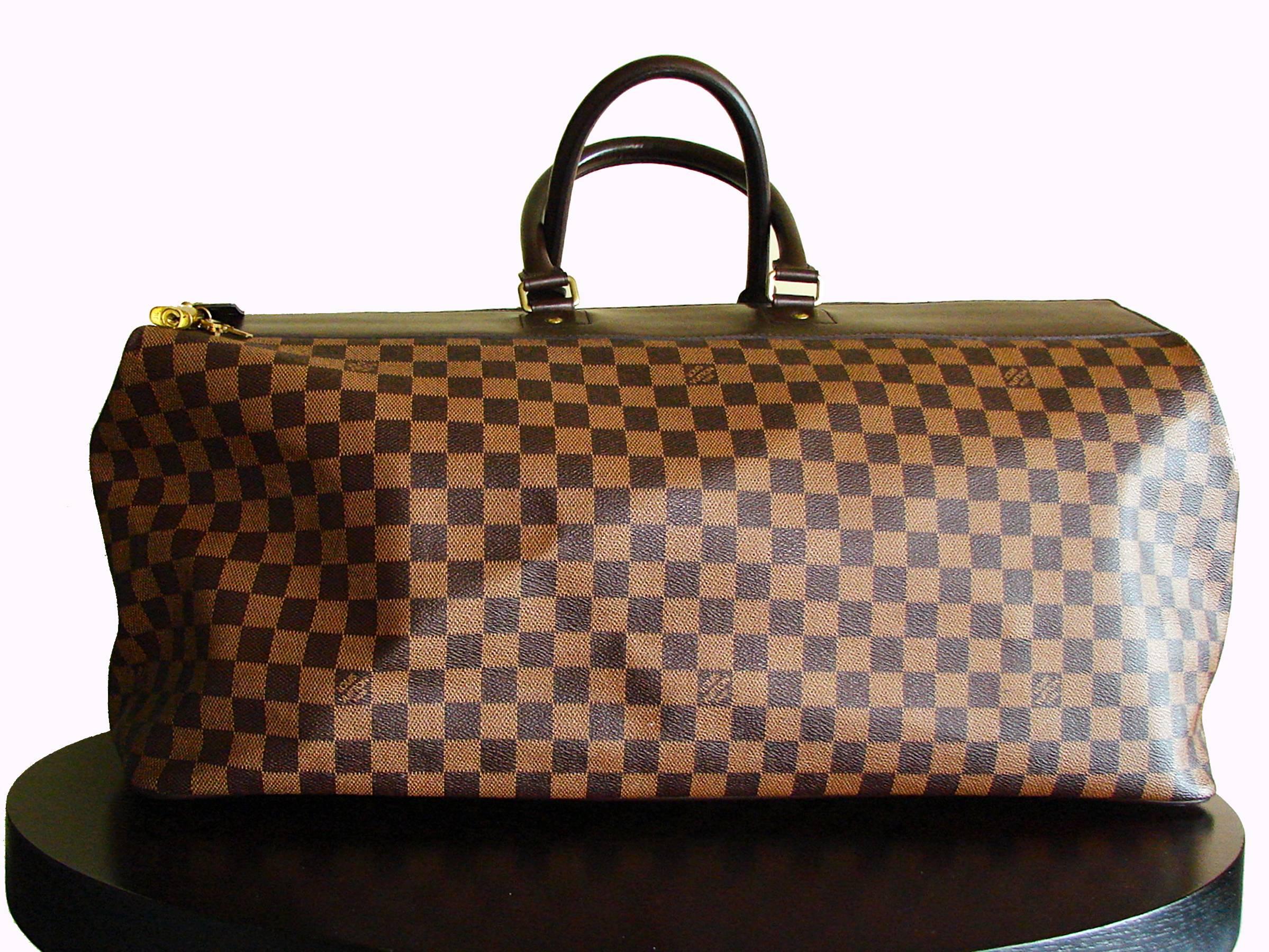Louis Vuitton Damier Ebene Greenwich GM Soft Luggage Travel Bag Duffel 2004 2