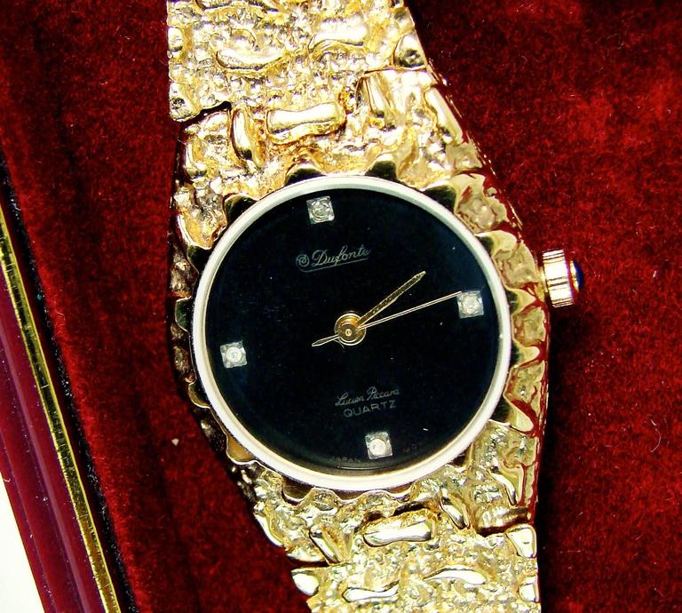 Lucien Piccard DUFONTE Ladies Quartz Watch Gold with Diamonds Dead Stock  New at 1stDibs