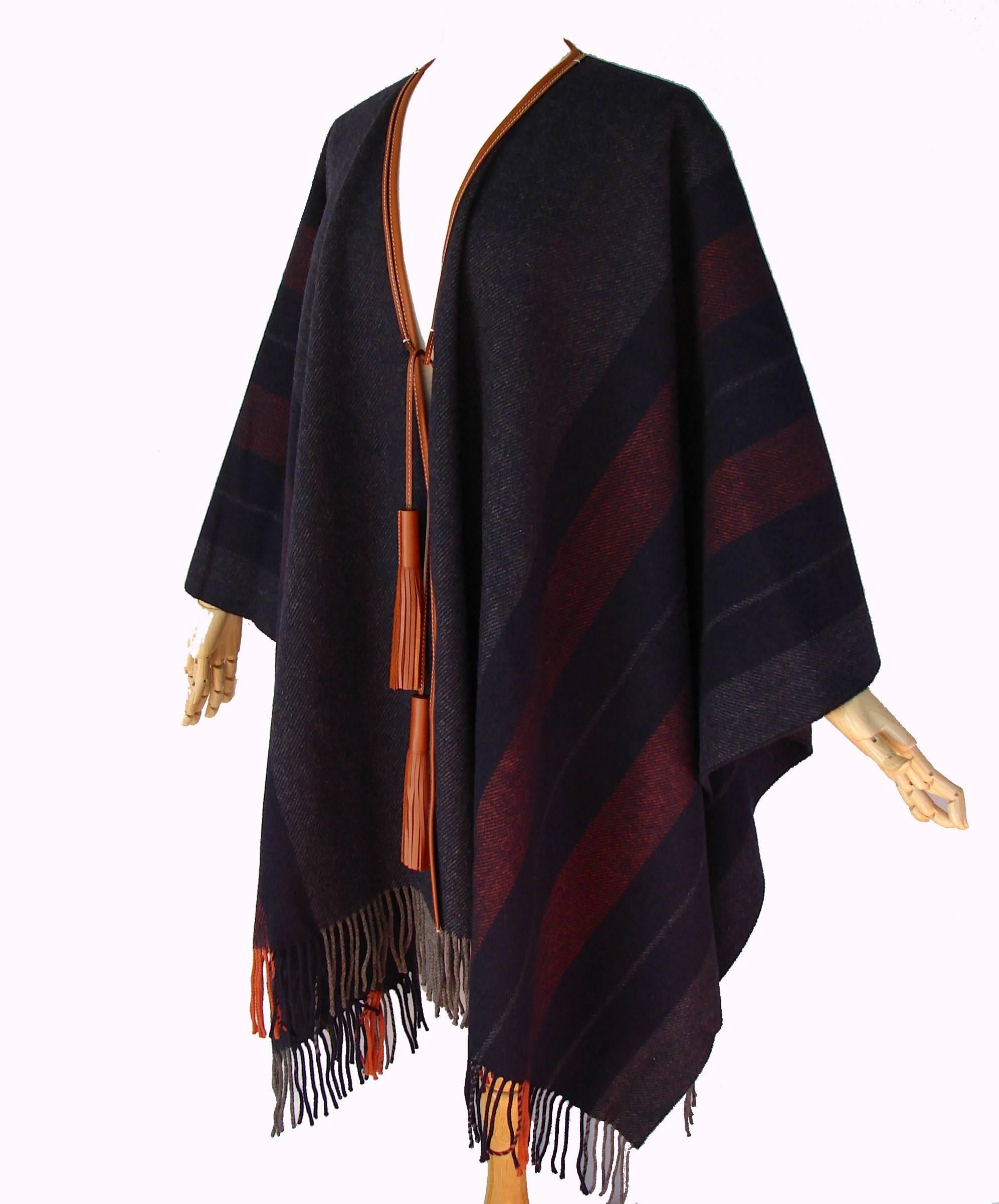 hermes cashmere poncho