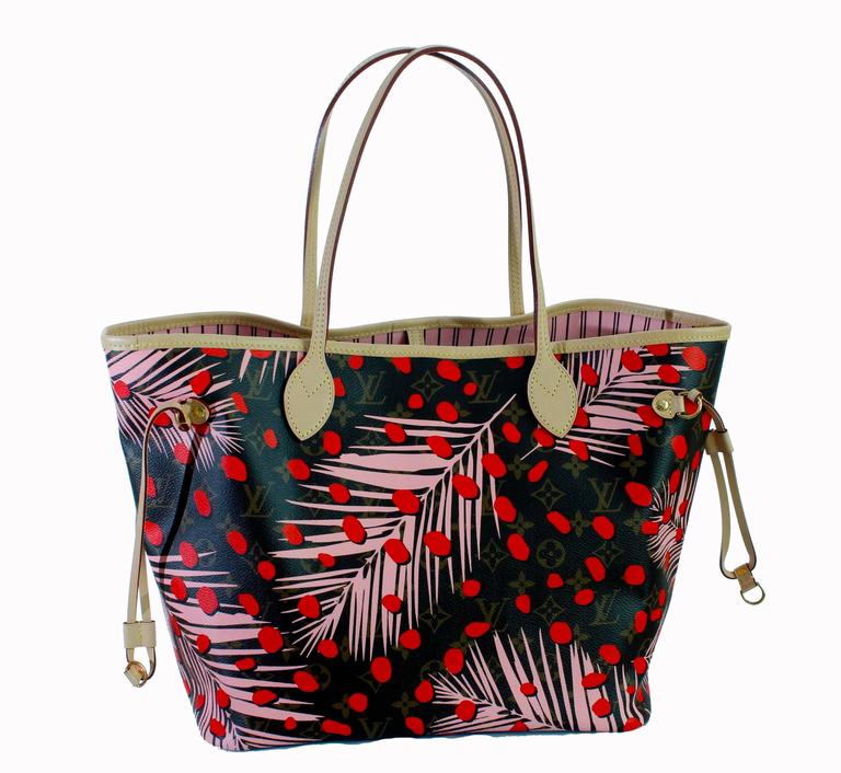 Louis Vuitton Rare Palm Springs Jungle Dots Neverfull MM Tote with