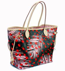 Louis Vuitton MM Monogram Palm Springs Jungle Sugar Pink Neverfull Bag