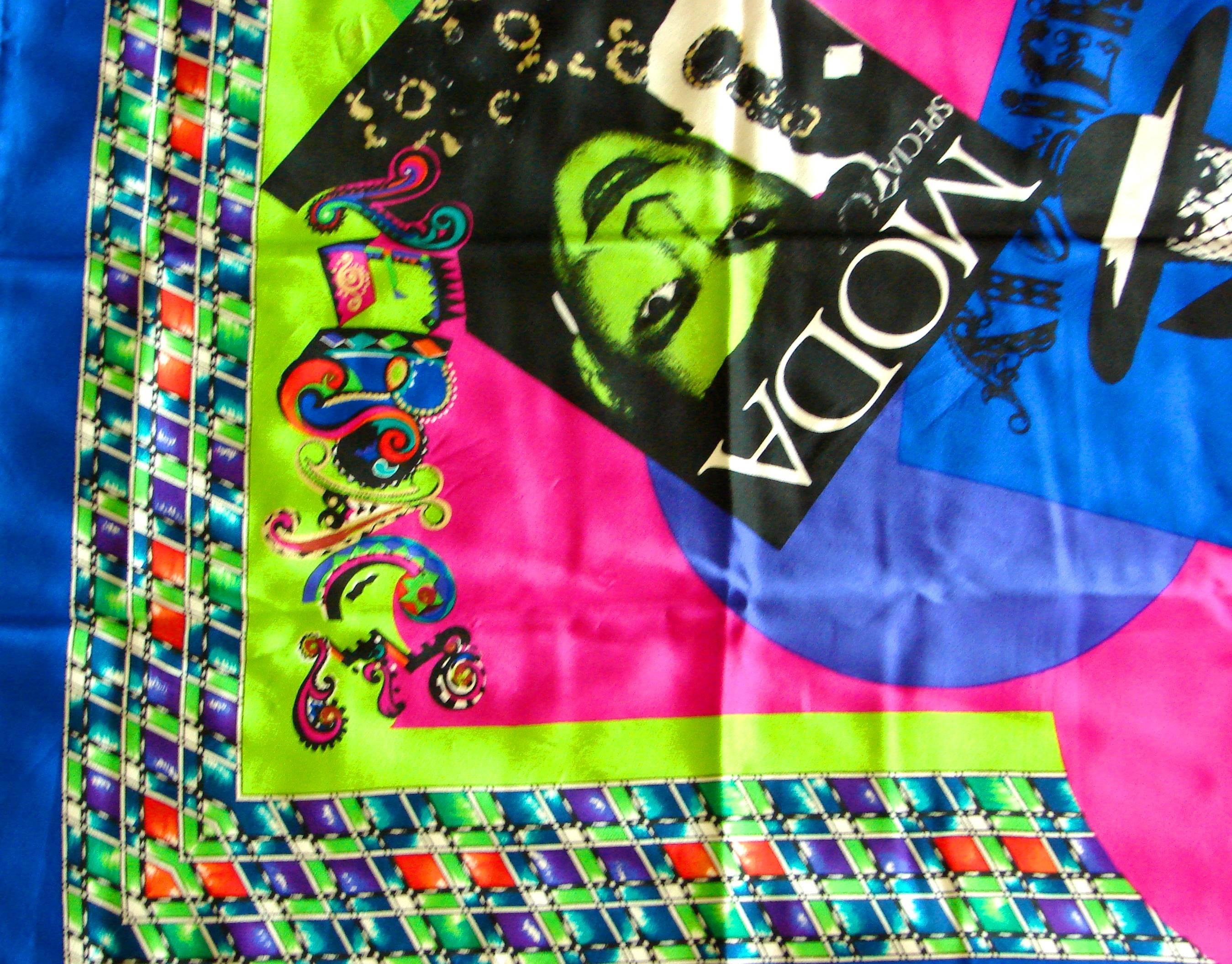 Iconic Gianni Versace Vogue Covers Large Silk Scarf Shawl 52in in Box 1990 2