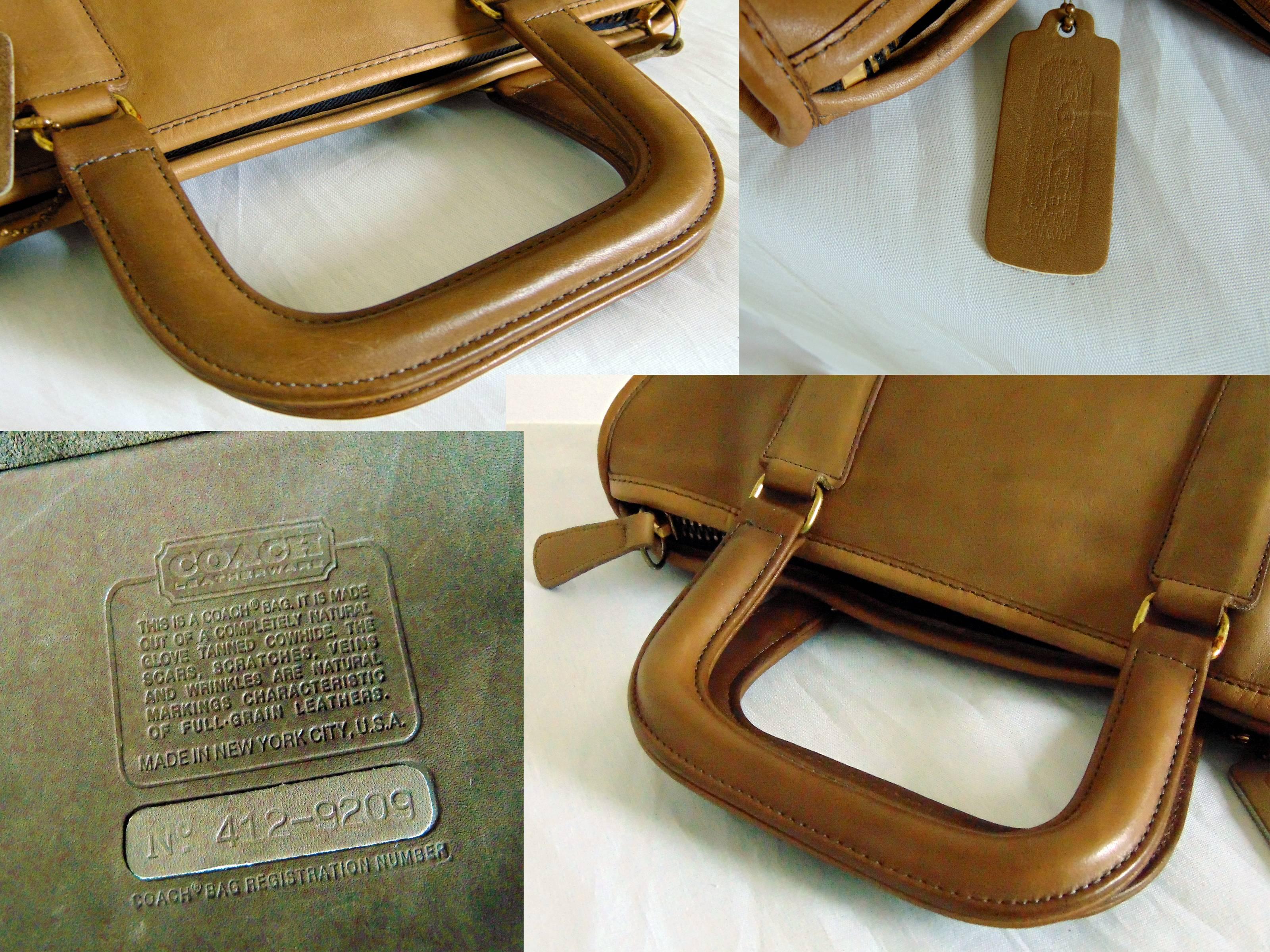 Bonnie Cashin for Coach Saddle Tan Leather Tote Bag Briefcase NYC 1960s  4