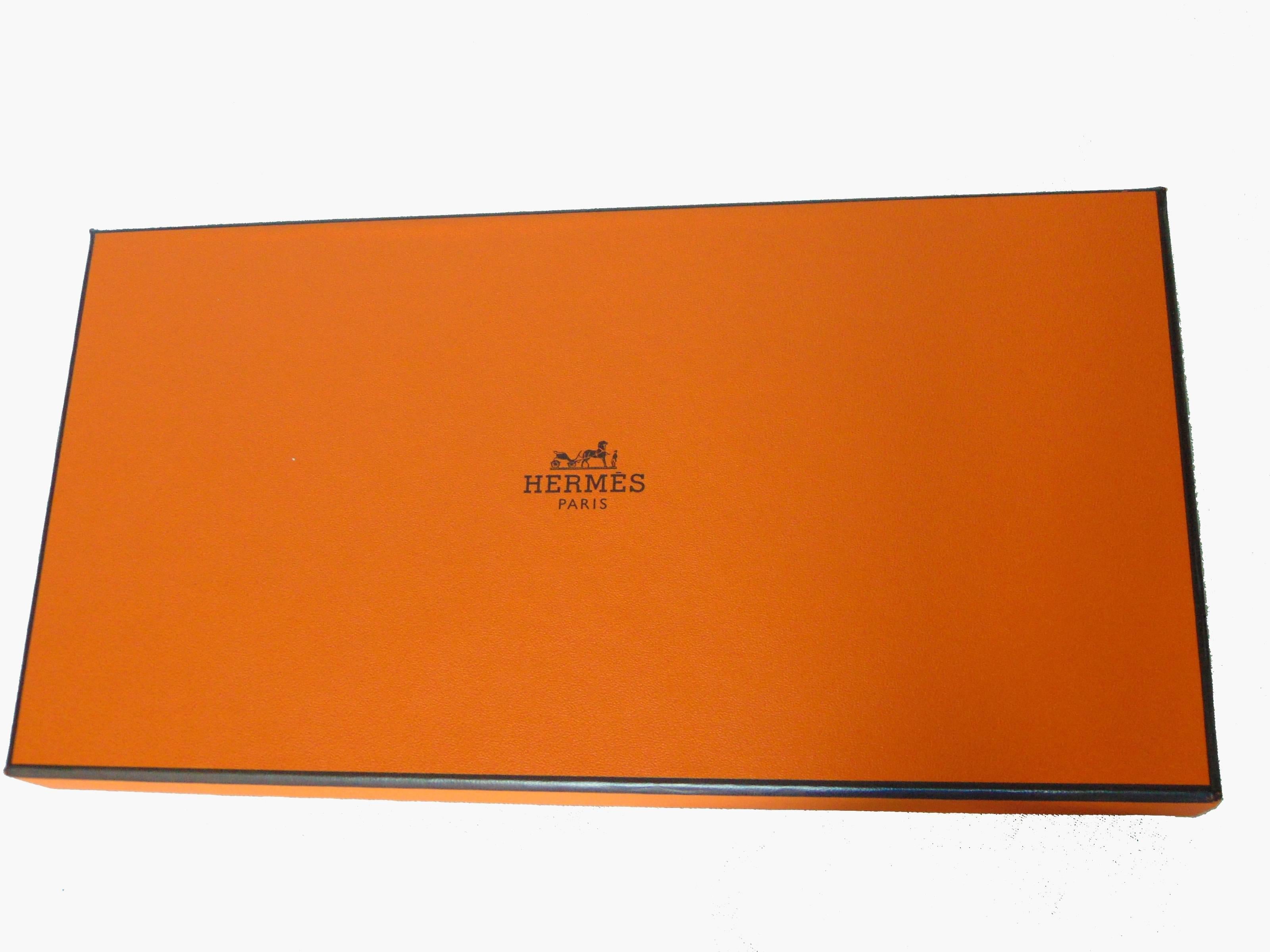 Orange Hermes Silver Scarf Display Fixture + Original Box 