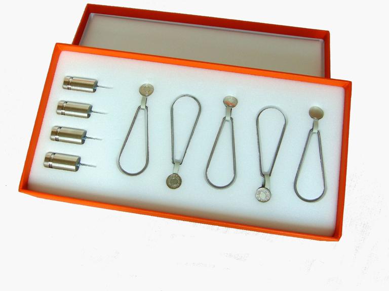 Hermes Silver Scarf Display Fixture + Original Box at 1stDibs hermes