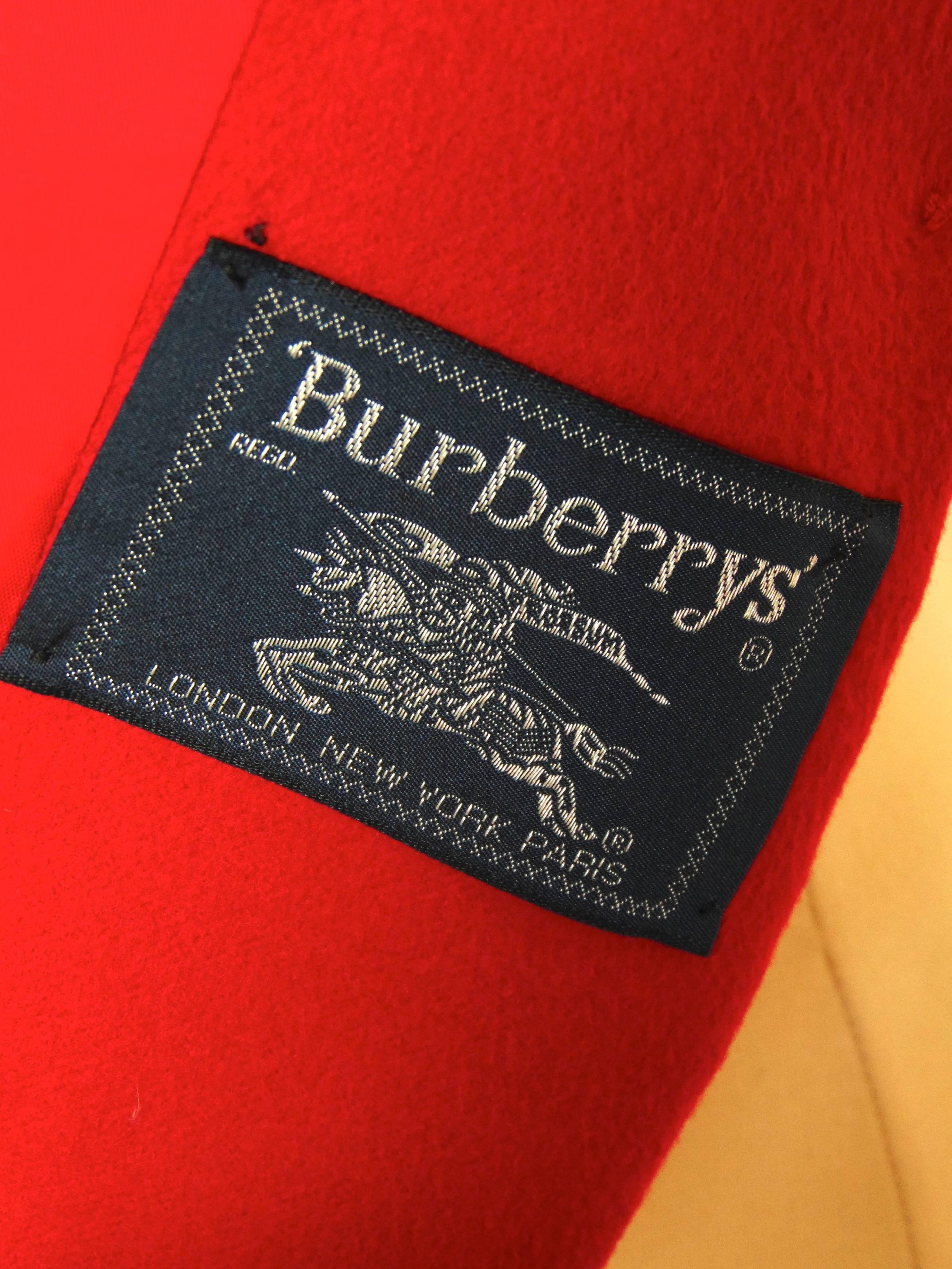 Burberrys Red Ladies Blazer Jacket Cashmere Wool Size 4 1980s 3
