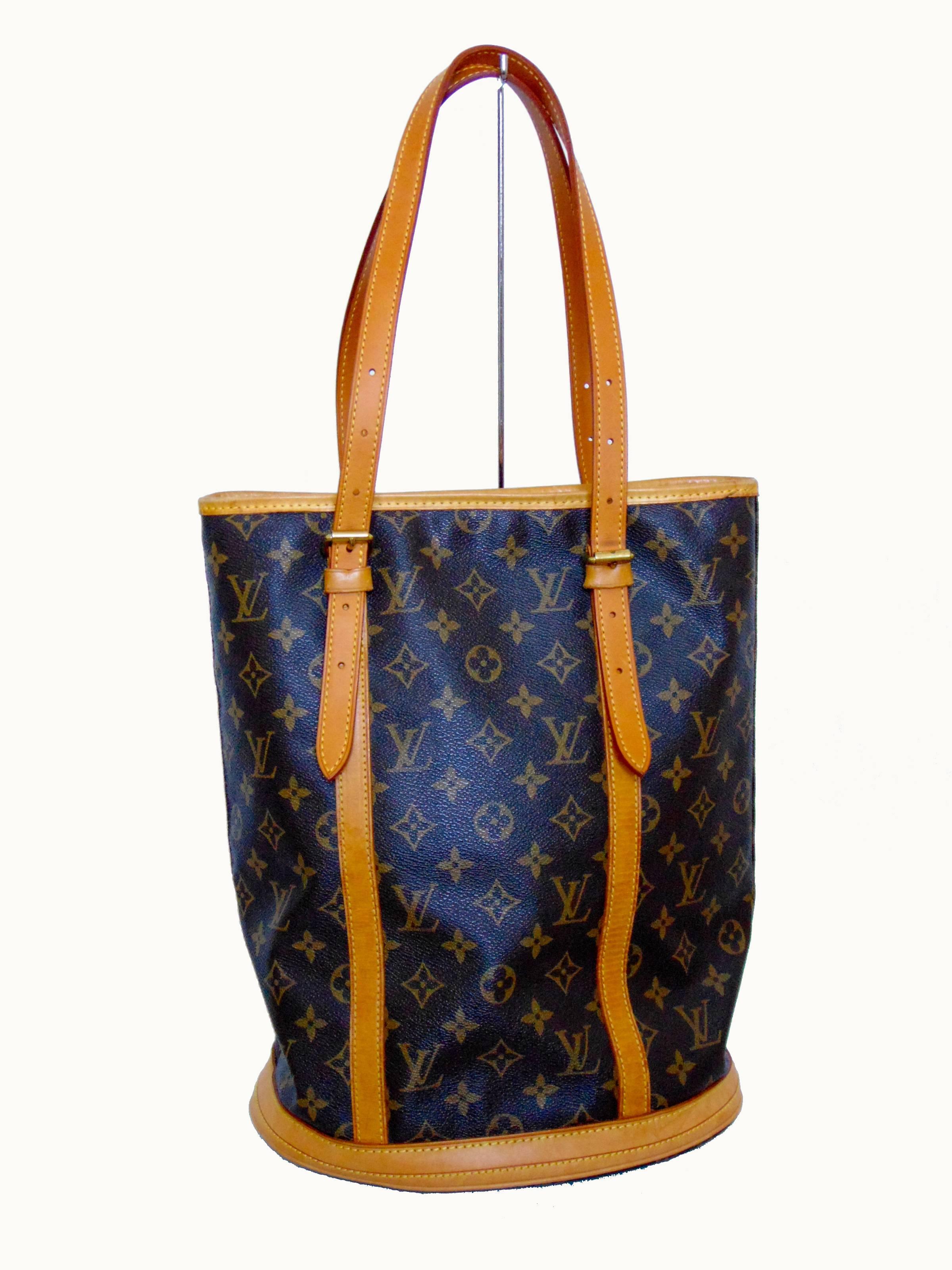 Classic Louis Vuitton Monogram Bucket Bag GM Large Tote Vintage 2005  2