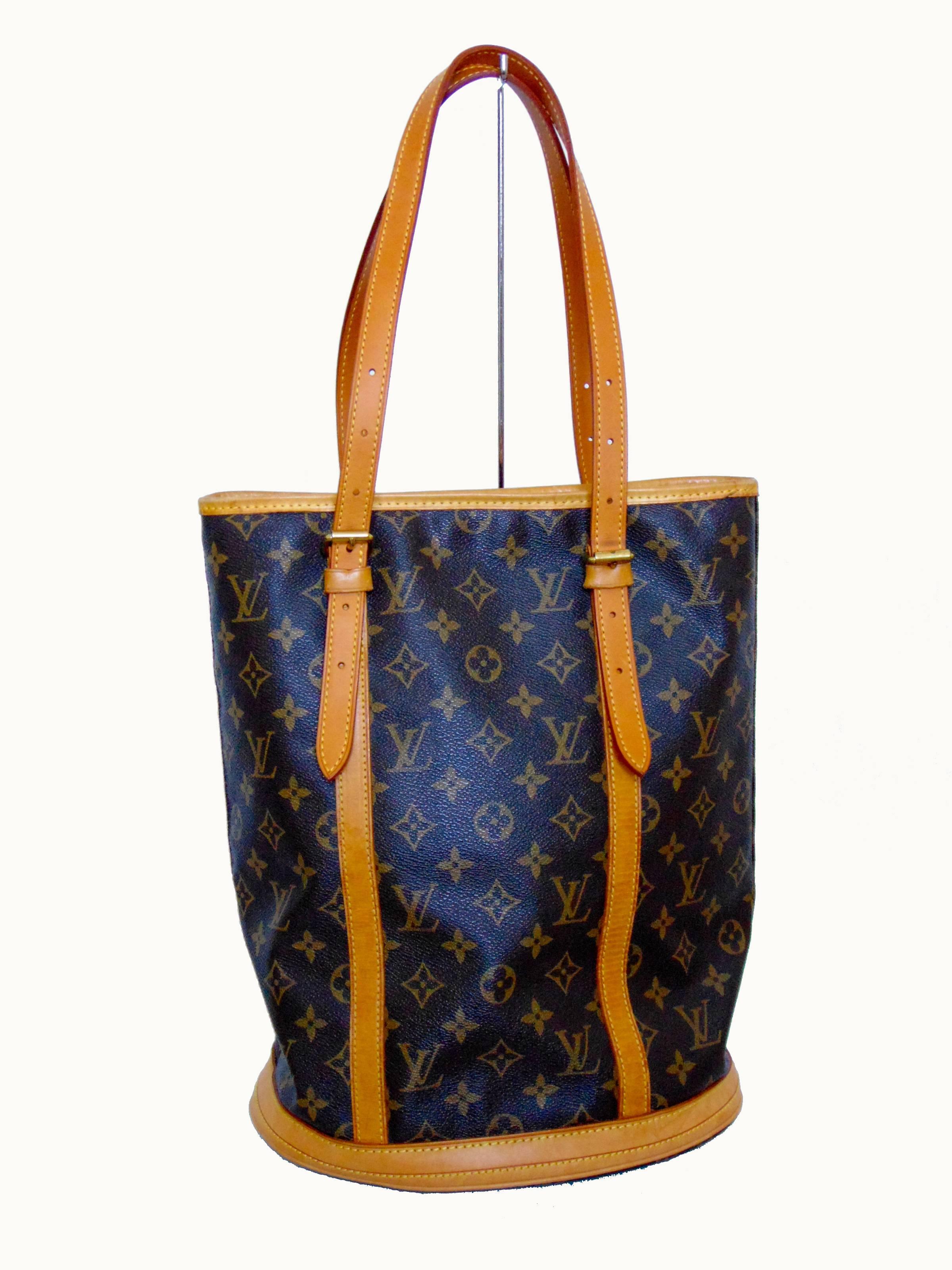 Classic Louis Vuitton Monogram Bucket Bag GM Large Tote Vintage 2005 2