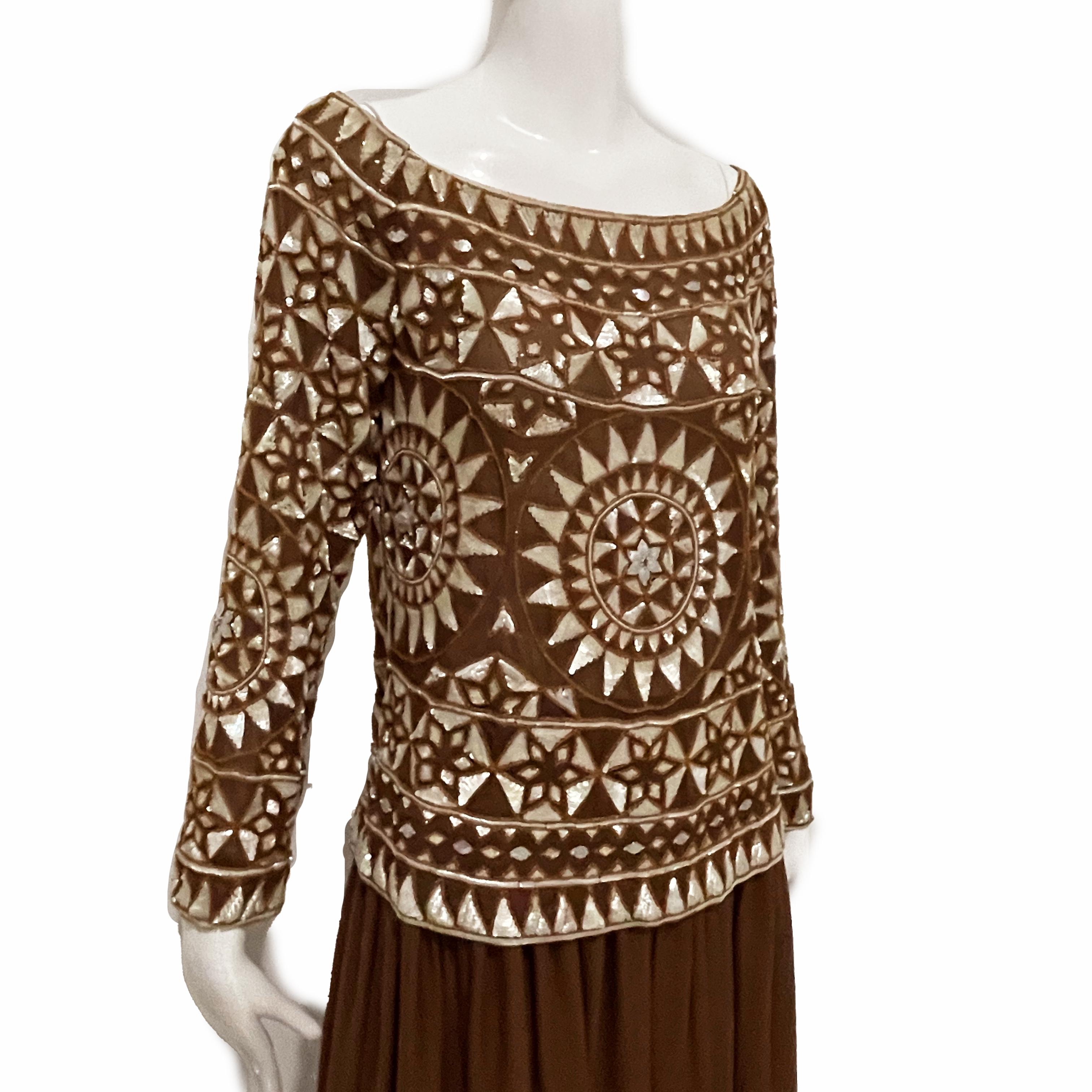 Valentino Abendkleid 2pc Set dokumentiert verschönert Mosaik Vintage S / S 1989 (Schwarz) im Angebot