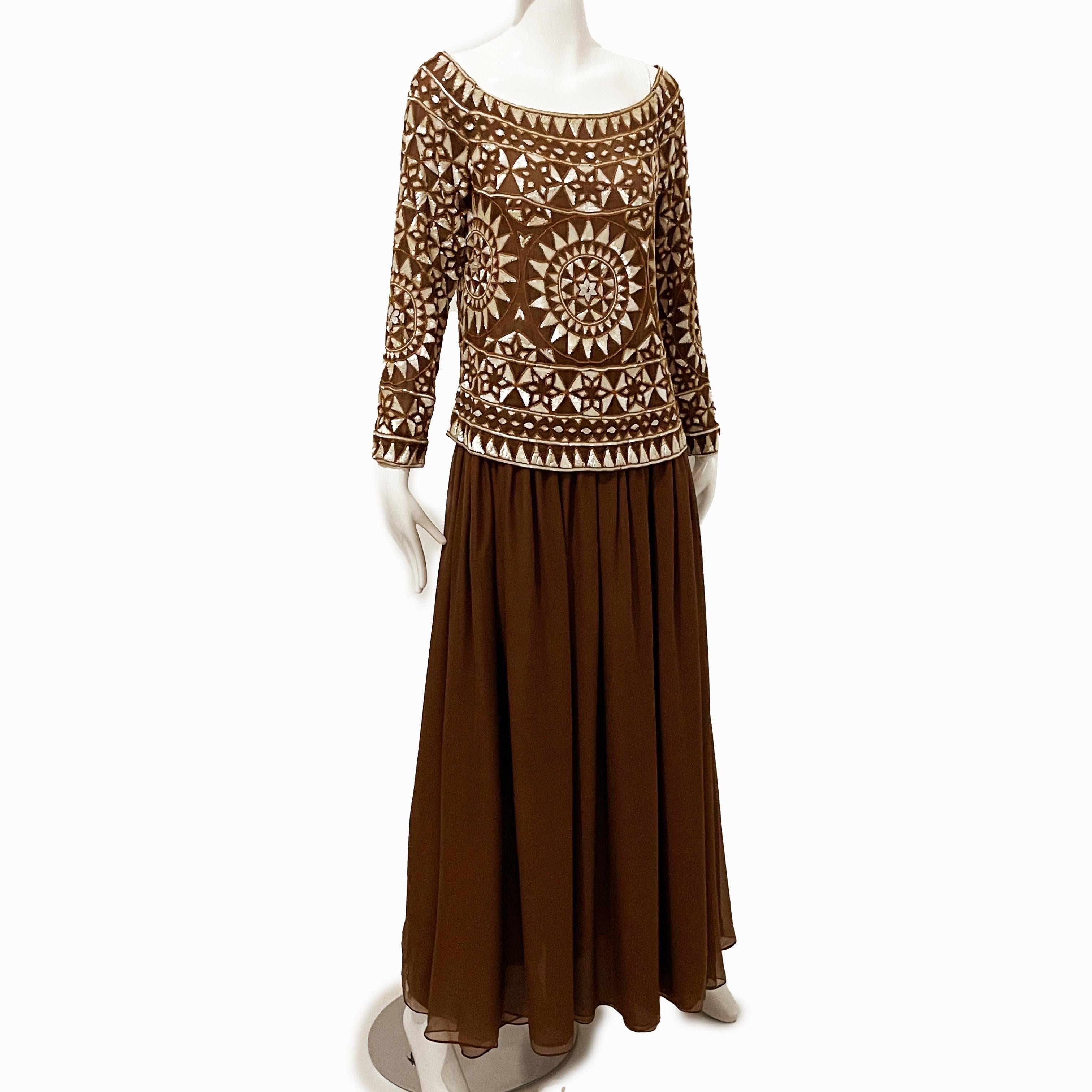 Valentino Abendkleid 2pc Set dokumentiert verschönert Mosaik Vintage S / S 1989 für Damen oder Herren im Angebot