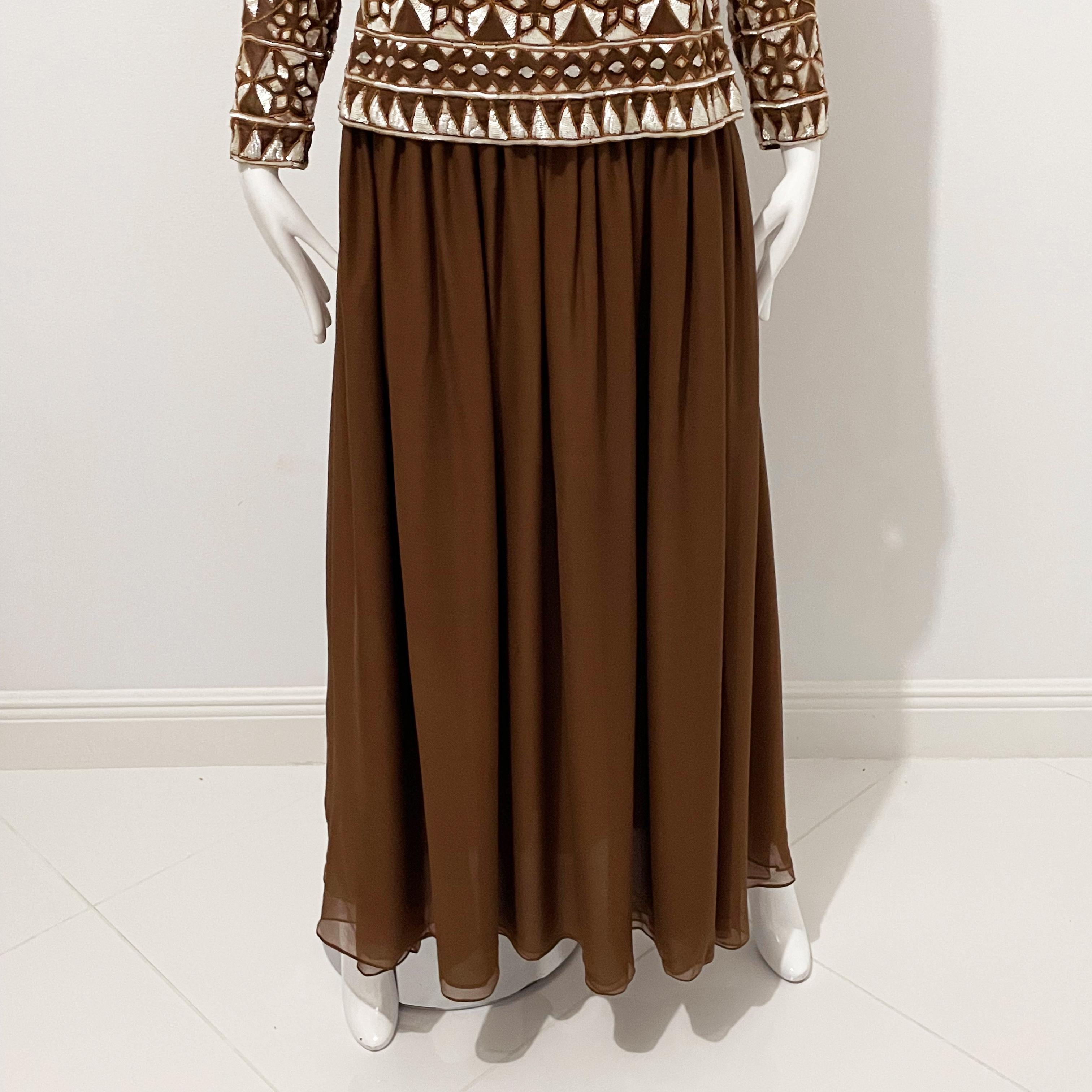 Valentino Abendkleid 2pc Set dokumentiert verschönert Mosaik Vintage S / S 1989 im Angebot 5