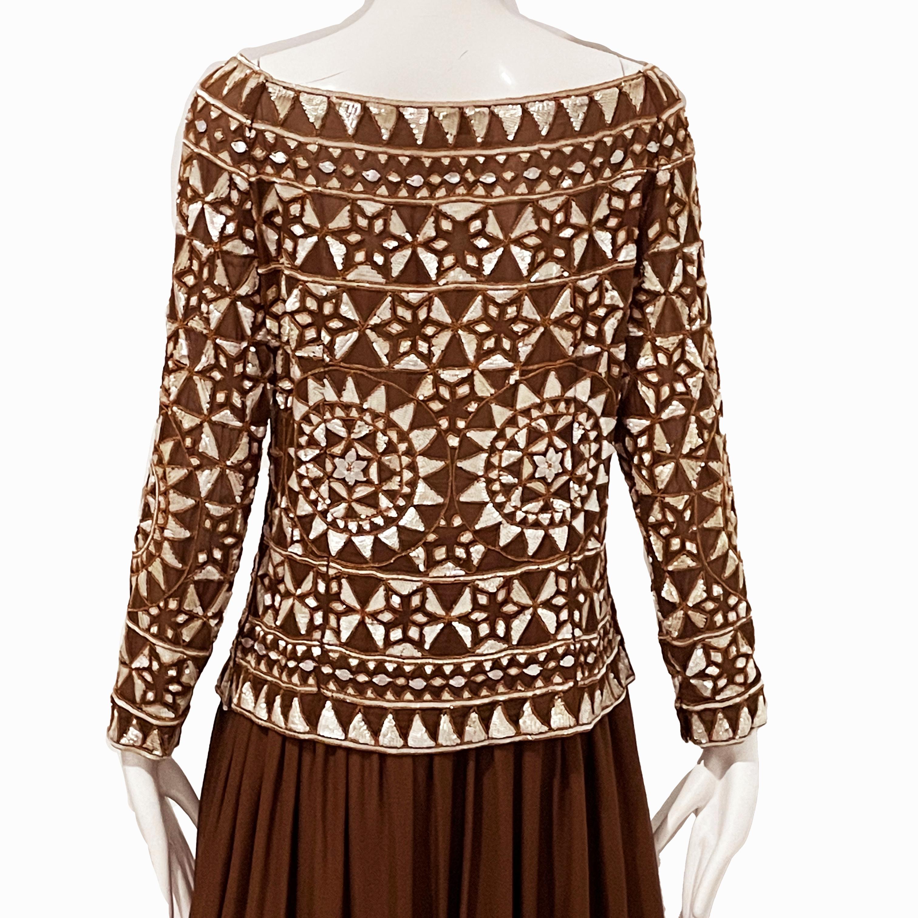 Valentino Abendkleid 2pc Set dokumentiert verschönert Mosaik Vintage S / S 1989 im Angebot 6