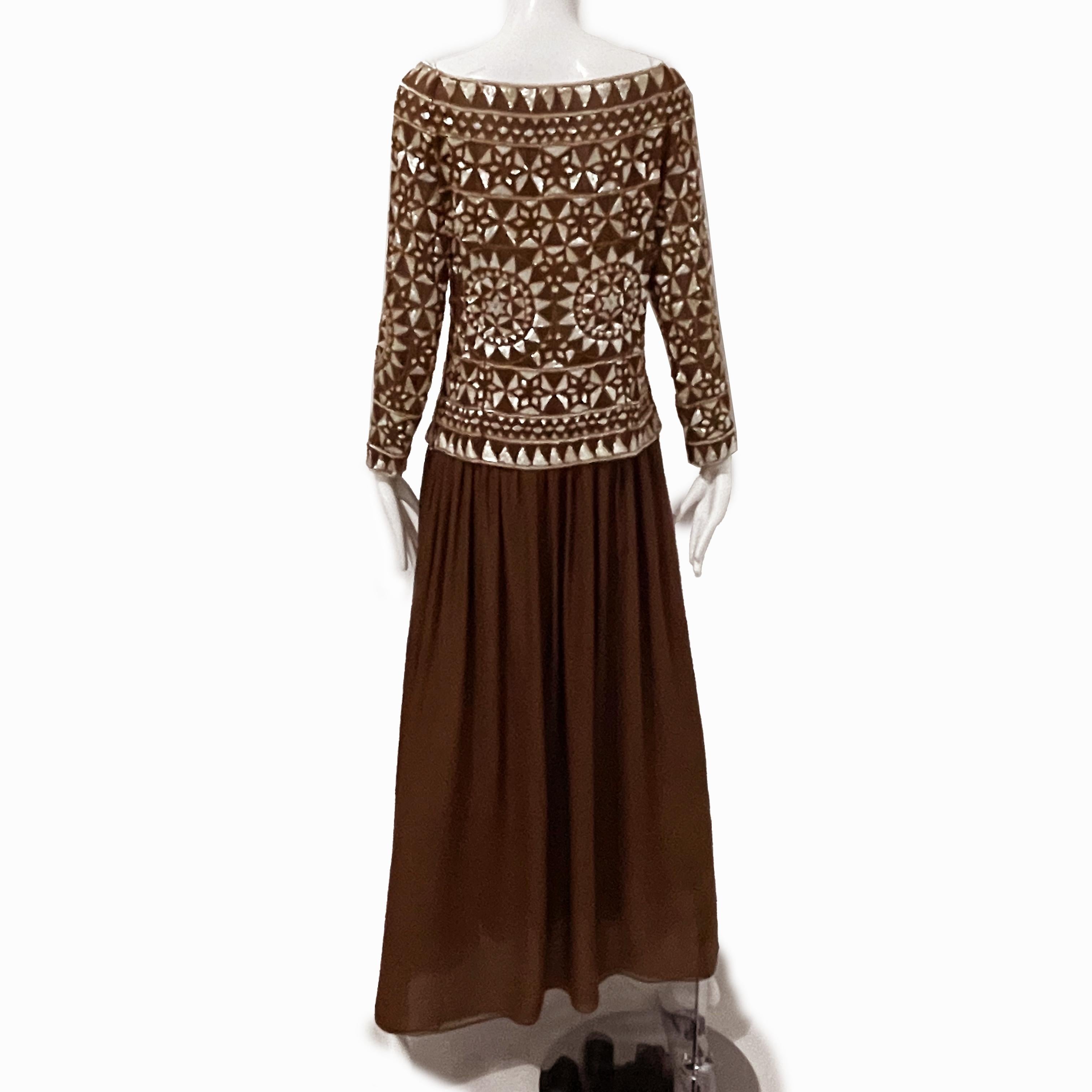 Valentino Abendkleid 2pc Set dokumentiert verschönert Mosaik Vintage S / S 1989 im Angebot 7