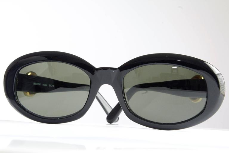 Moschino Sunglasses by Persol Ratti Black Resin Gold Heart Ladies 1985 ...
