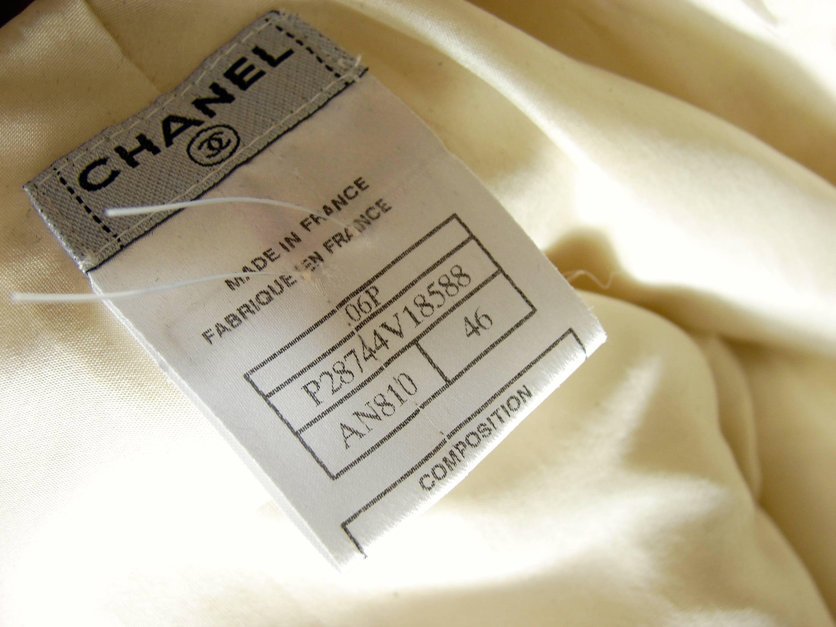 Chanel Camellia Jacket with Bell Ruffle Sleeves Cream Ivory Silk Jacquard 06P 46 3