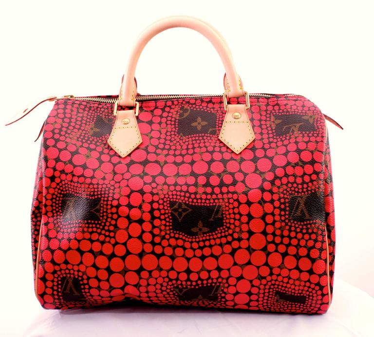 Limited Louis Vuitton Yayoi Kusama Red Pumpkin Dot Speedy Bag 30 + Box 2012 at 1stdibs