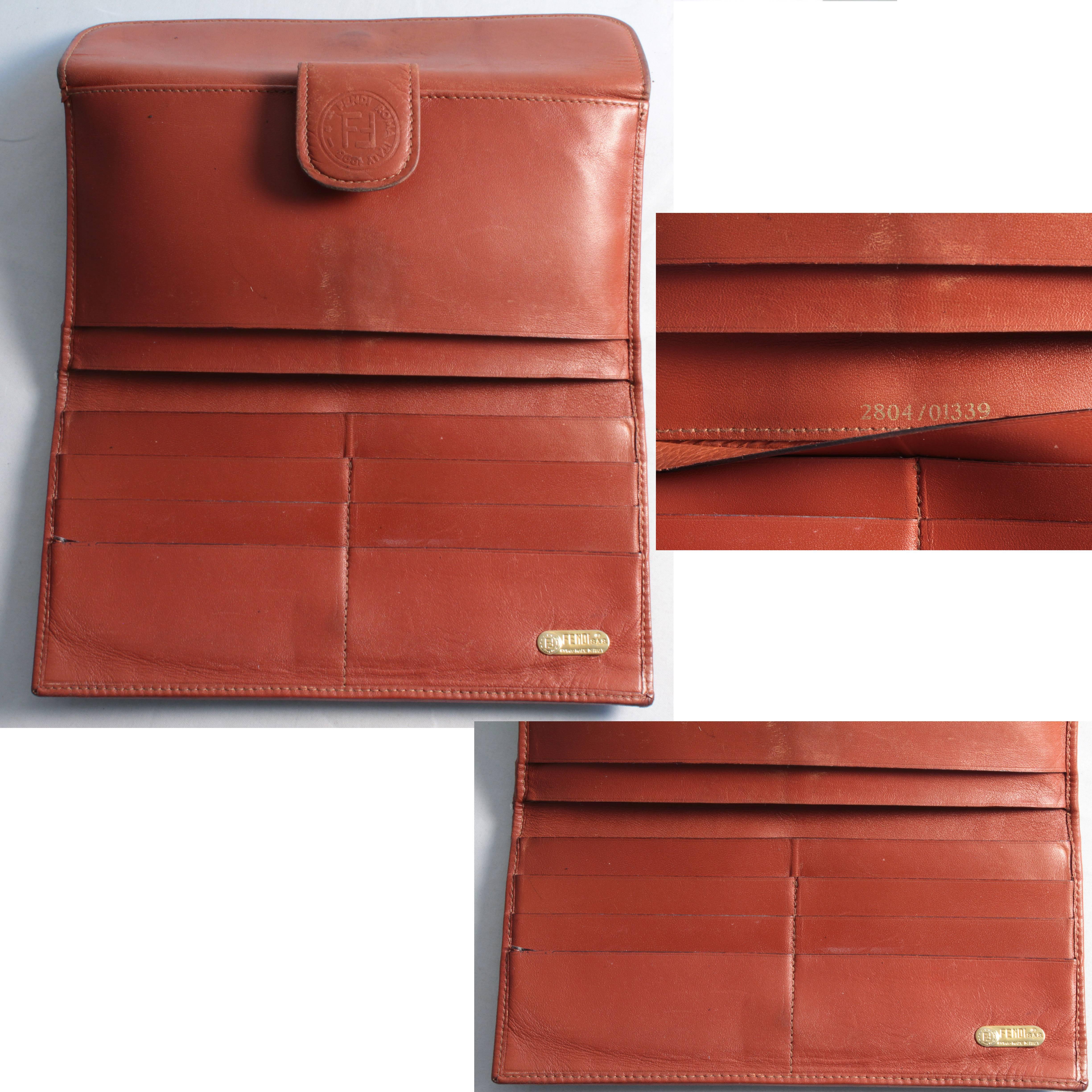 Women's Rare Fendi Pecan Vertical Stripe Bucket Bag, Wallet & Eyeglass Case 3pc Set 80s