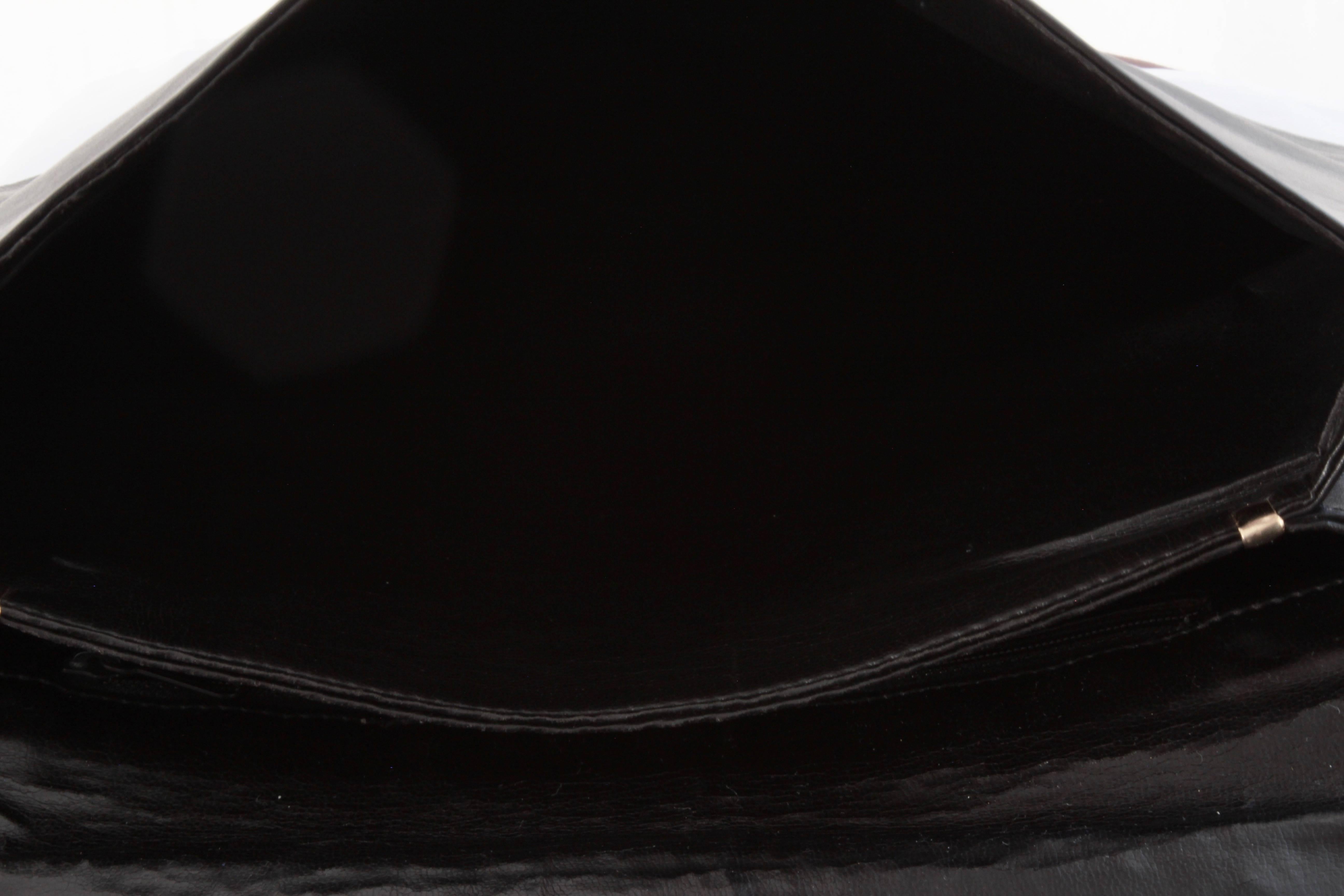 Black Leather Clutch Bag Purse from Dayton's Department Store, Italy 1960s 2