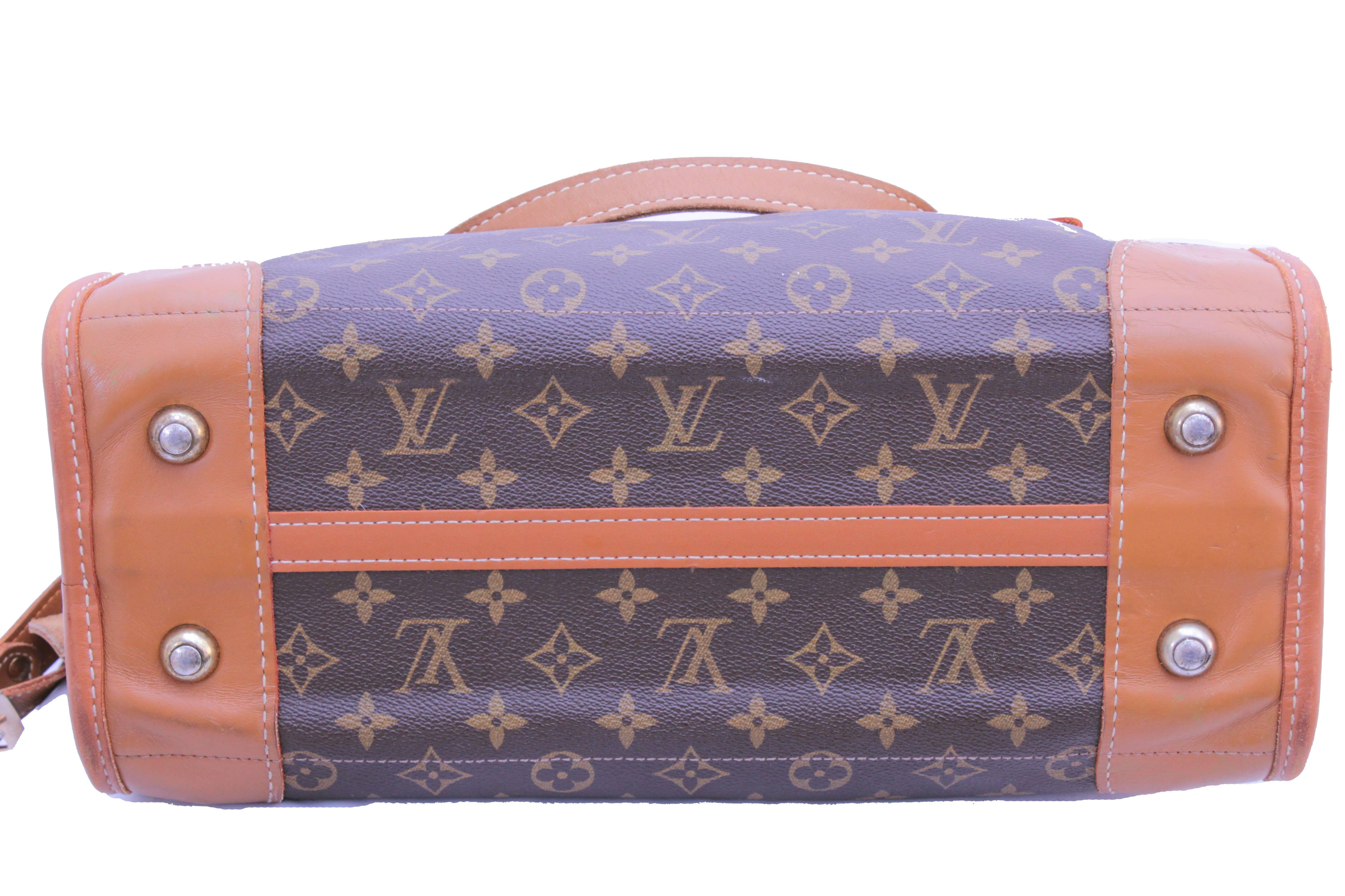 Rare Louis Vuitton The French Company Carry On Tote Bag Monogram Canvas 80s  In Excellent Condition In Port Saint Lucie, FL