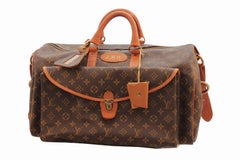 Louis Vuitton Saks Large Monogram Duffel Bag Overnight Travel Keepall Rare 70s