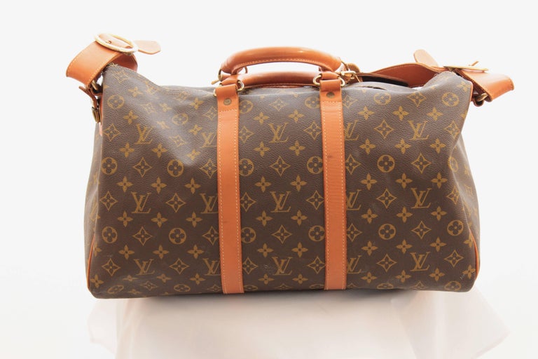 Louis Vuitton Saks Large Monogram Duffel Bag Overnight Travel Keepall Rare 70s at 1stdibs