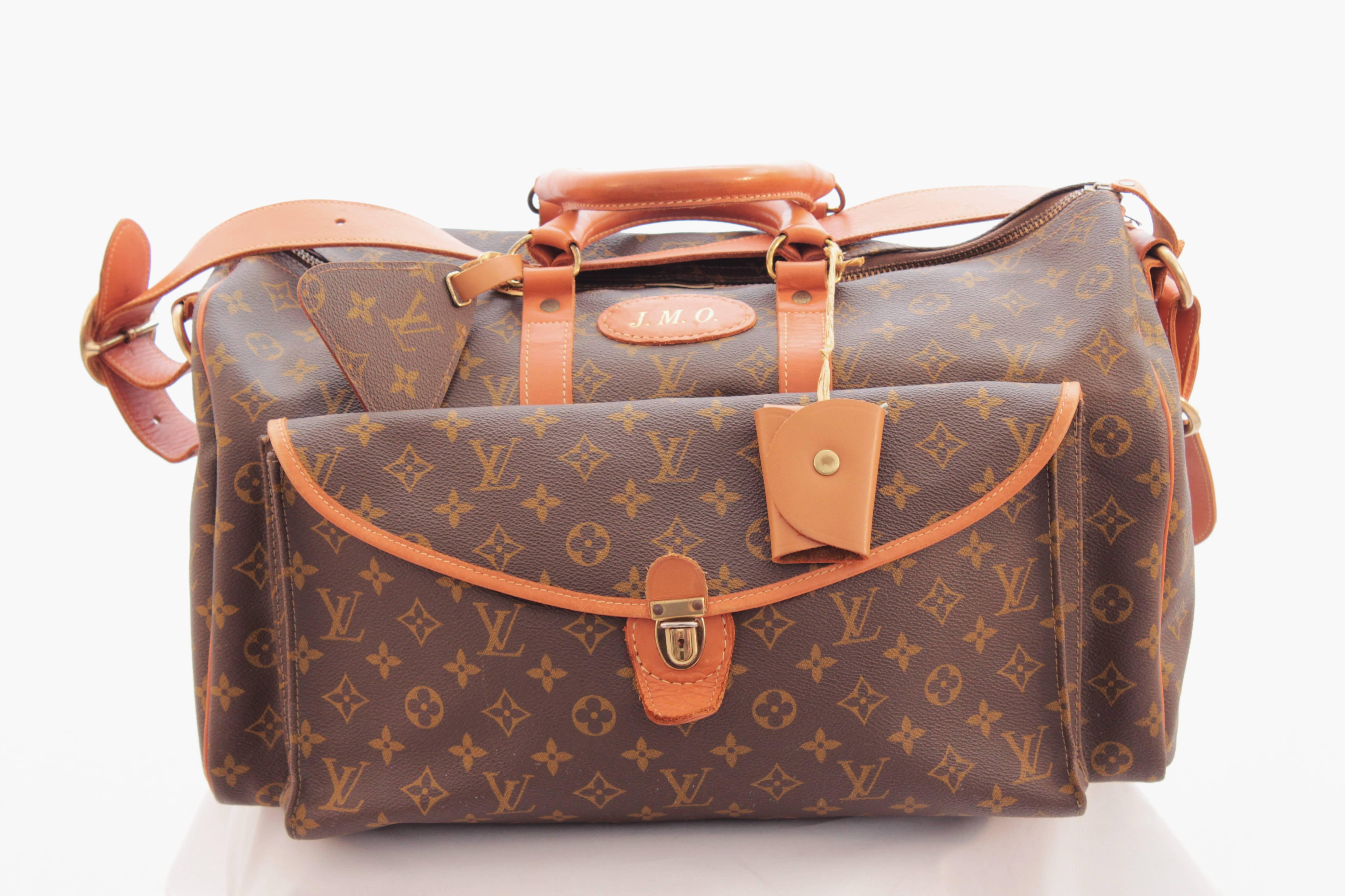 Louis Vuitton Saks Large Monogram Duffel Bag Overnight Travel Keepall Rare 70s  In Excellent Condition In Port Saint Lucie, FL