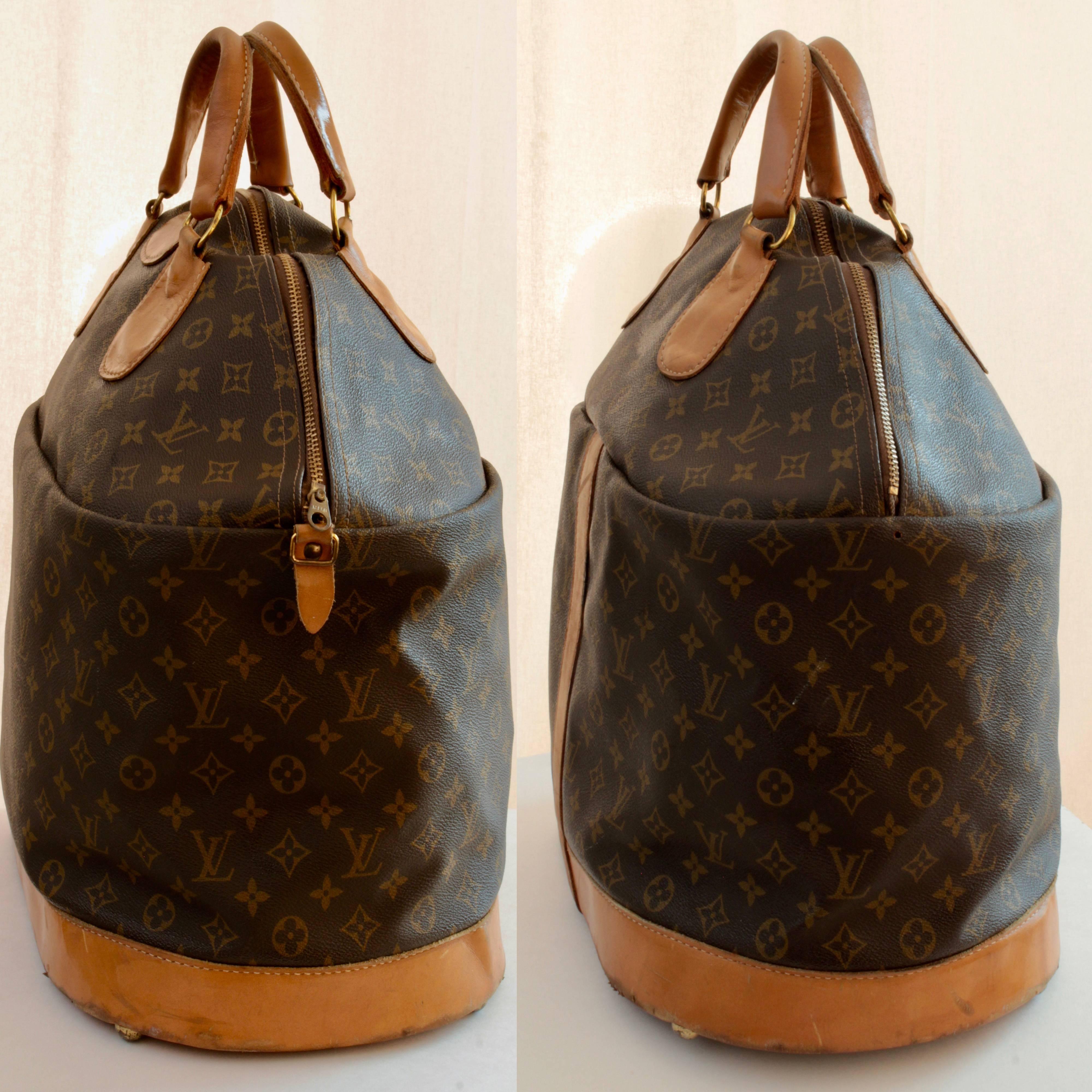 Brown Louis Vuitton Steamer Bag Large Tote Keepall Saks The French Company 1970s 