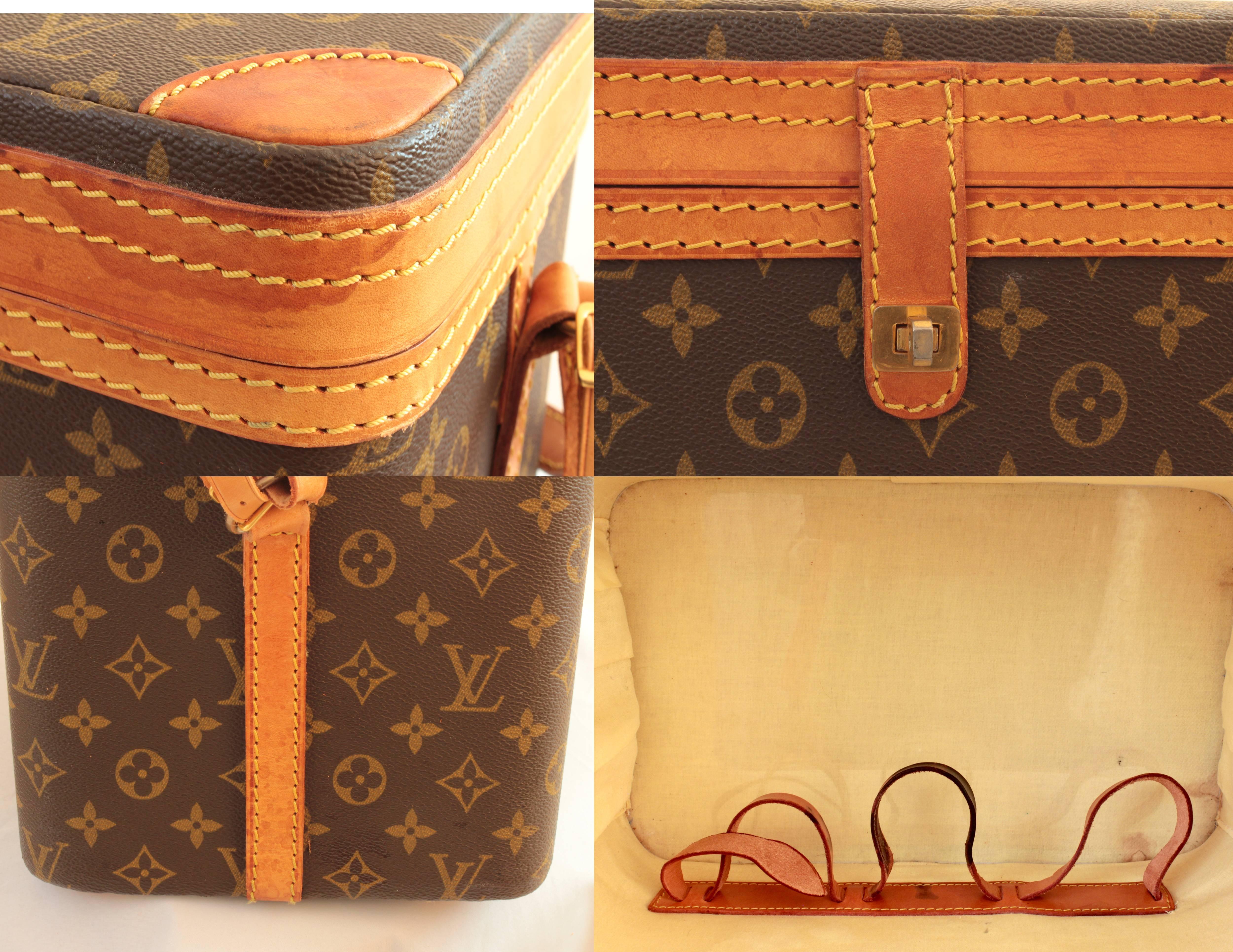 Louis Vuitton Monogram Train Case Travel Bag Beauty Vanity + Luggage Tag 80s  6