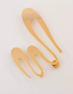 Versace Massive Abstract Brooch Pin Gold Metal Sculptural 1990s