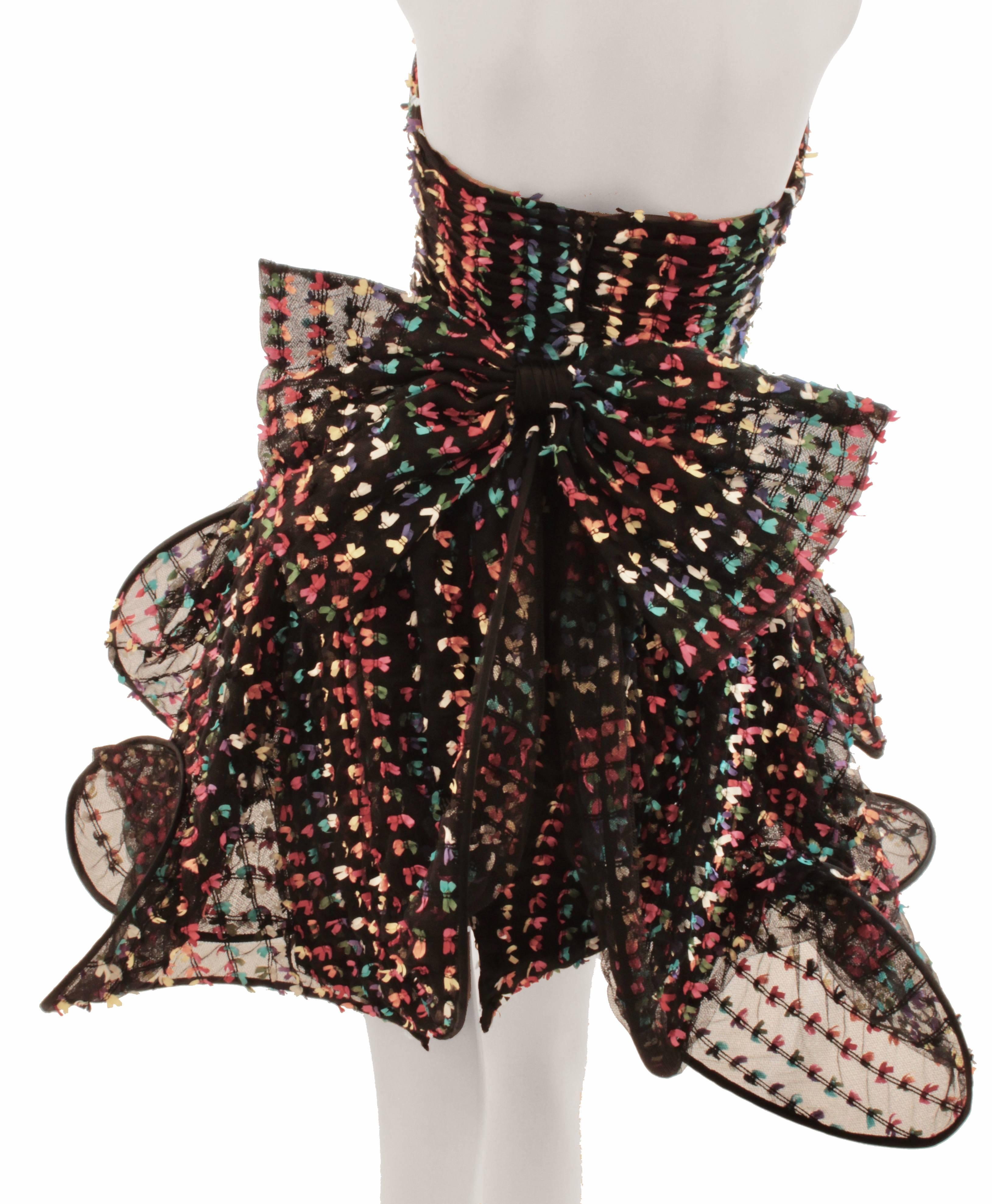 Women's Unique Confetti Bow Cocktail Dress by Tomasz Starzewski Bergdorf Goodman 6 90s