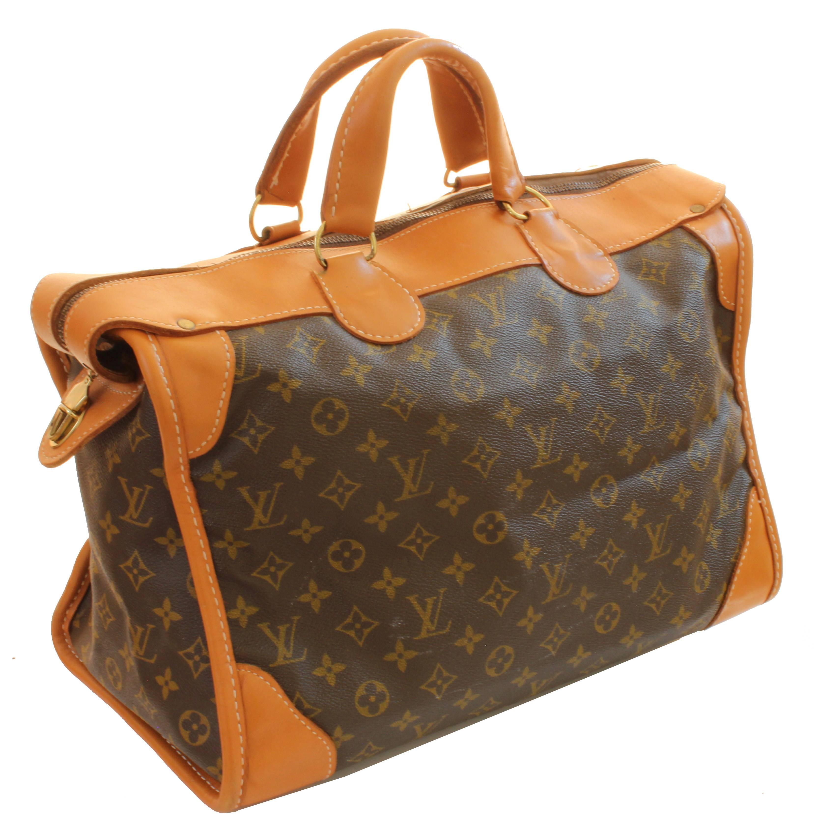 Women's or Men's Louis Vuitton Monogram Tote Bag Carry On Keepall Luggage French Company 70s
