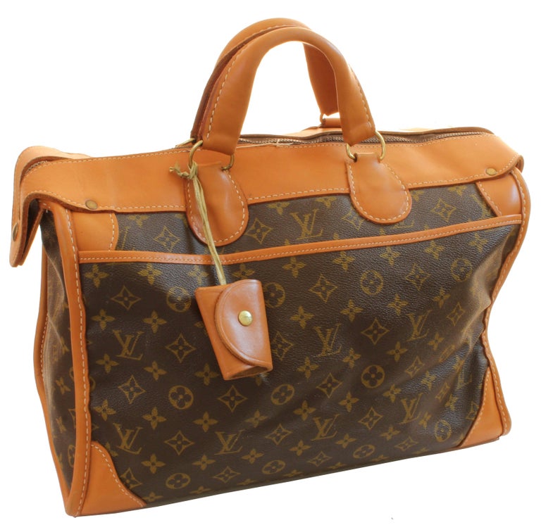 LOUIS VUITTON c.1970's LV Monogram Coated Canvas Top Handle Steamer Keepall  Bag at 1stDibs
