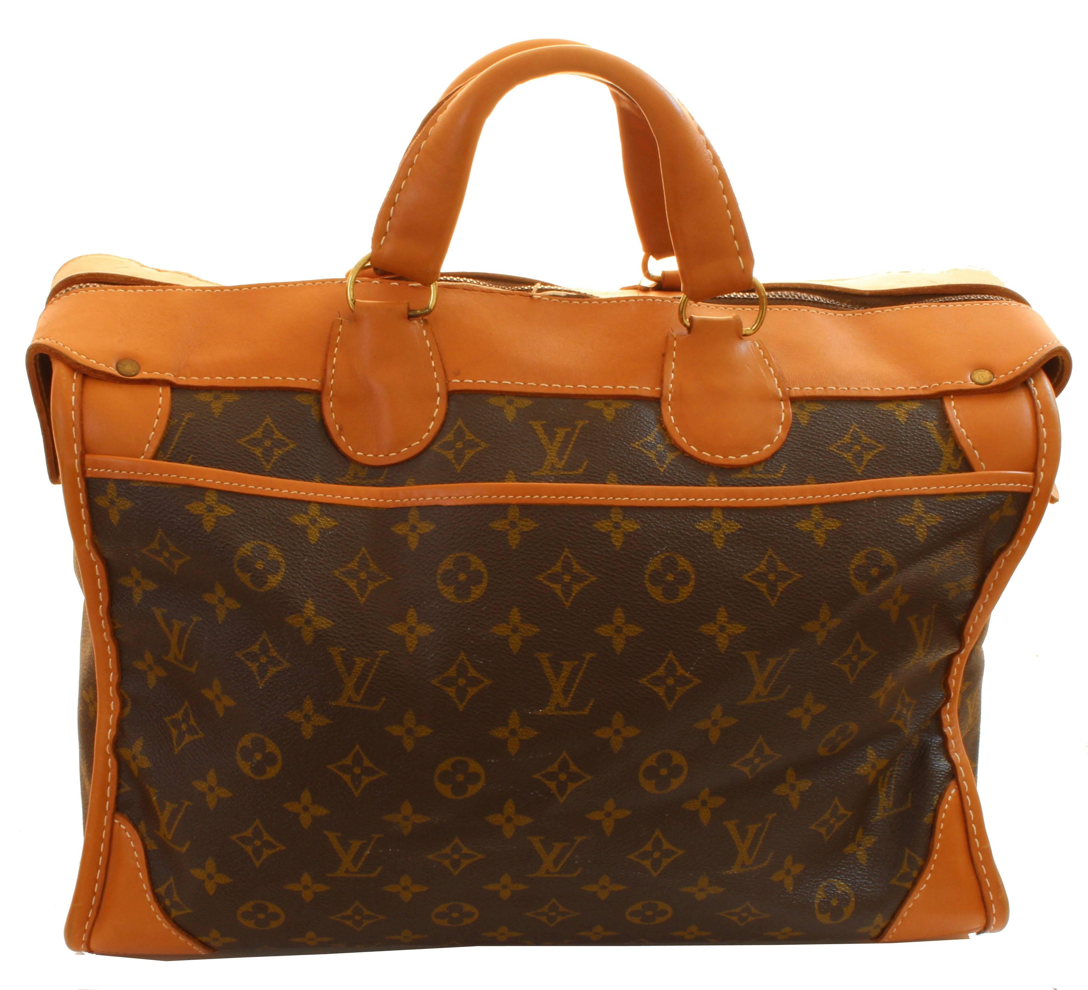 Brown Louis Vuitton Monogram Tote Bag Carry On Keepall Luggage French Company 70s