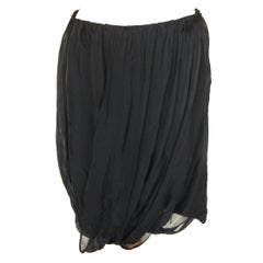 Tom Ford Gucci Black Silk Draped Skirt 2002 Collection