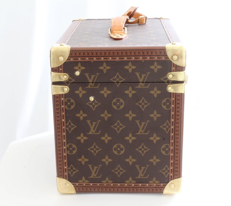 Auth Louis Vuitton Monogram Makeup Box Boite Bouteil Cosmetic Box