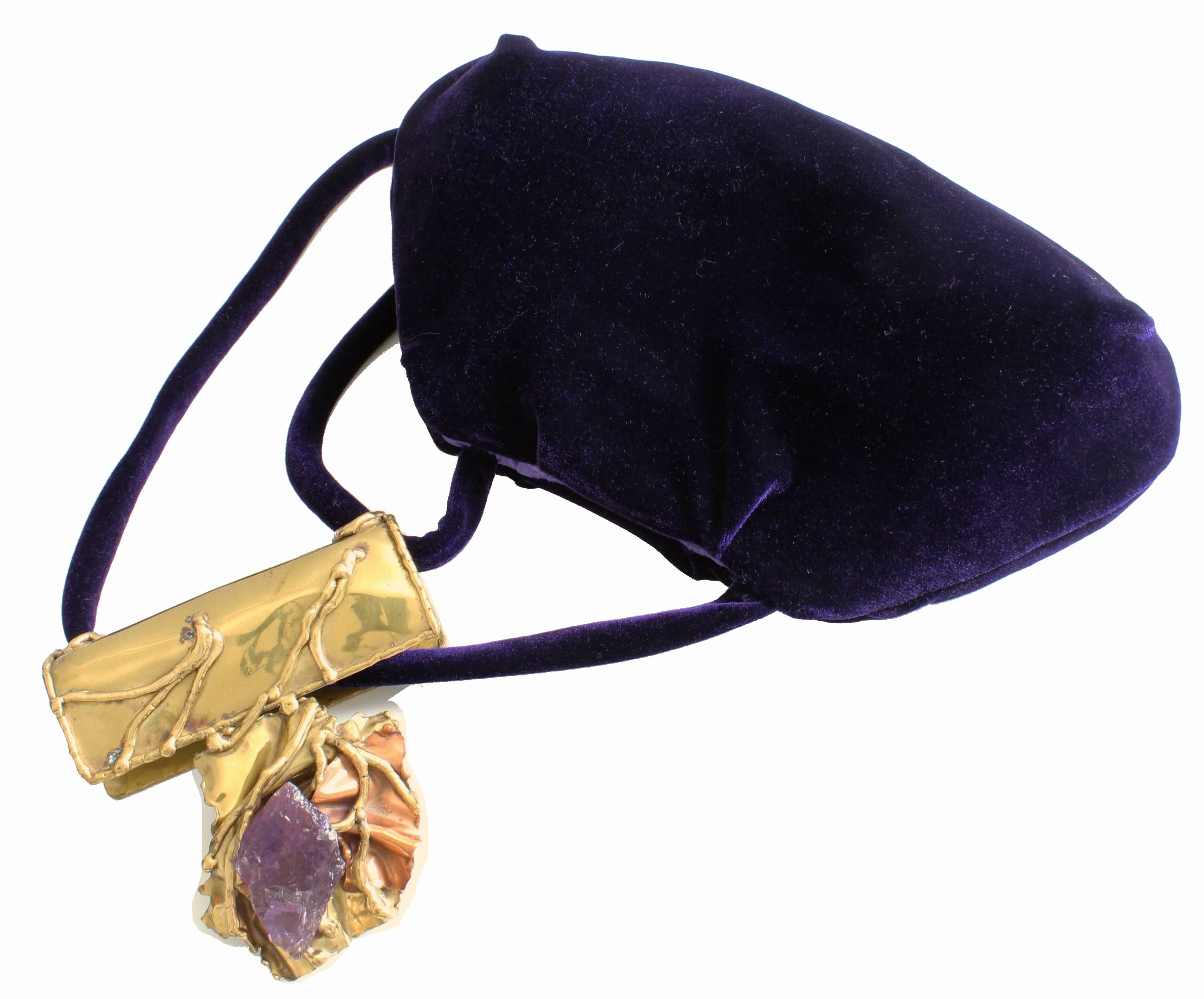 Rare Copa Collection Evening Bag with Amethyst by Carvalhu Rio Ernandes In Good Condition In Port Saint Lucie, FL