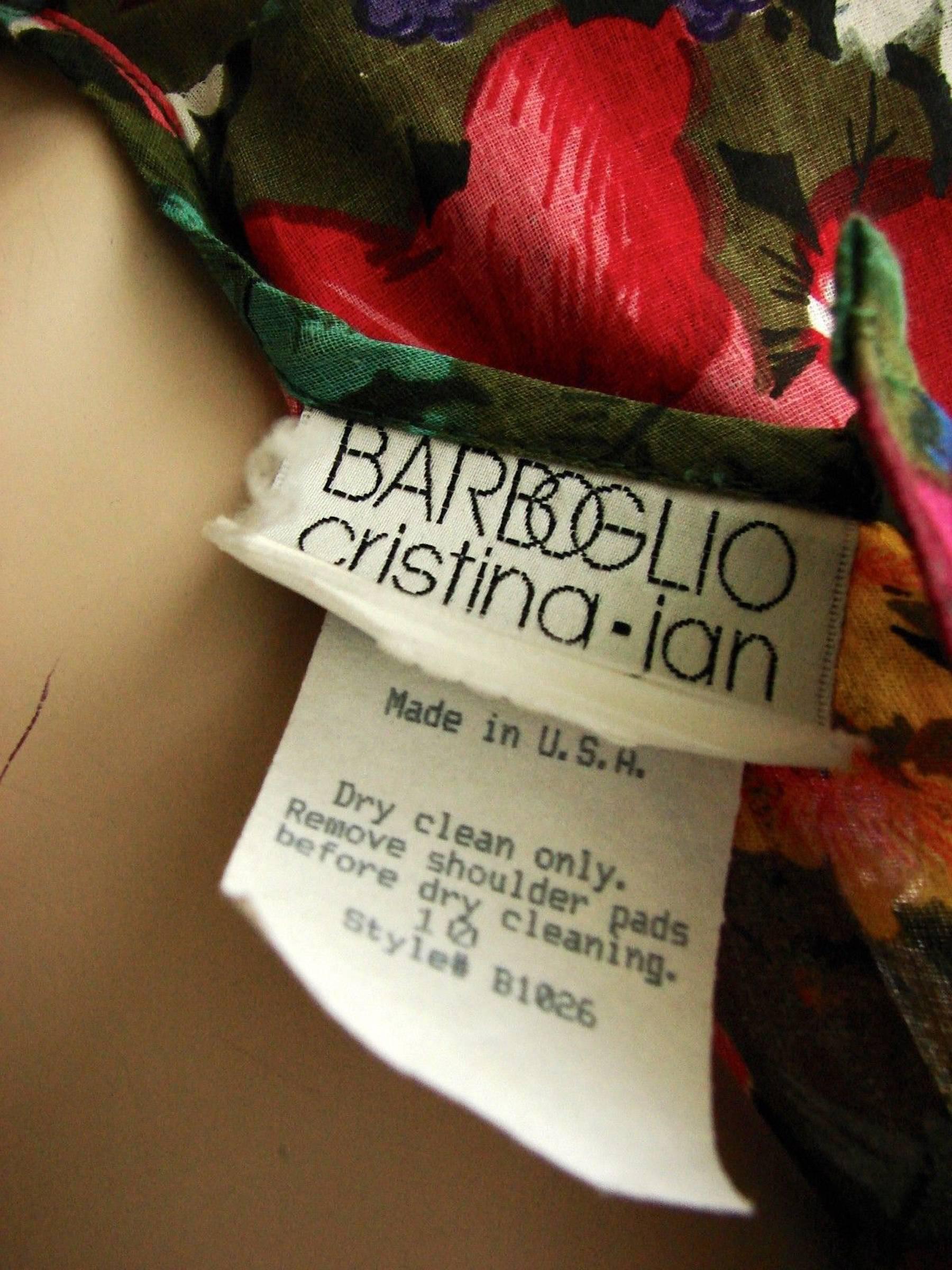 Christina Jan Barboglio Floral Pantsuit Cotton 2pc Palazzo Ensemble Sz 10  3