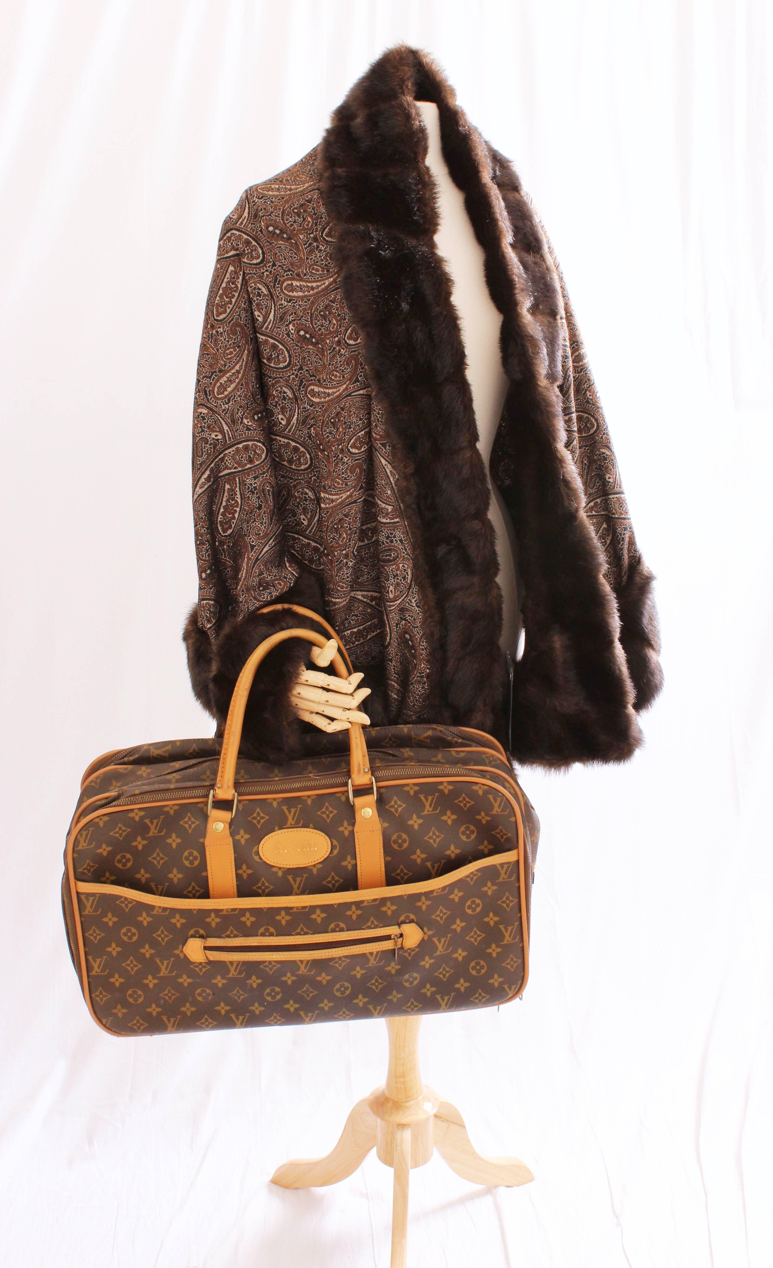Louis Vuitton Carry All Soft Side Suitcase Weekender Luggage French Company 70s  1